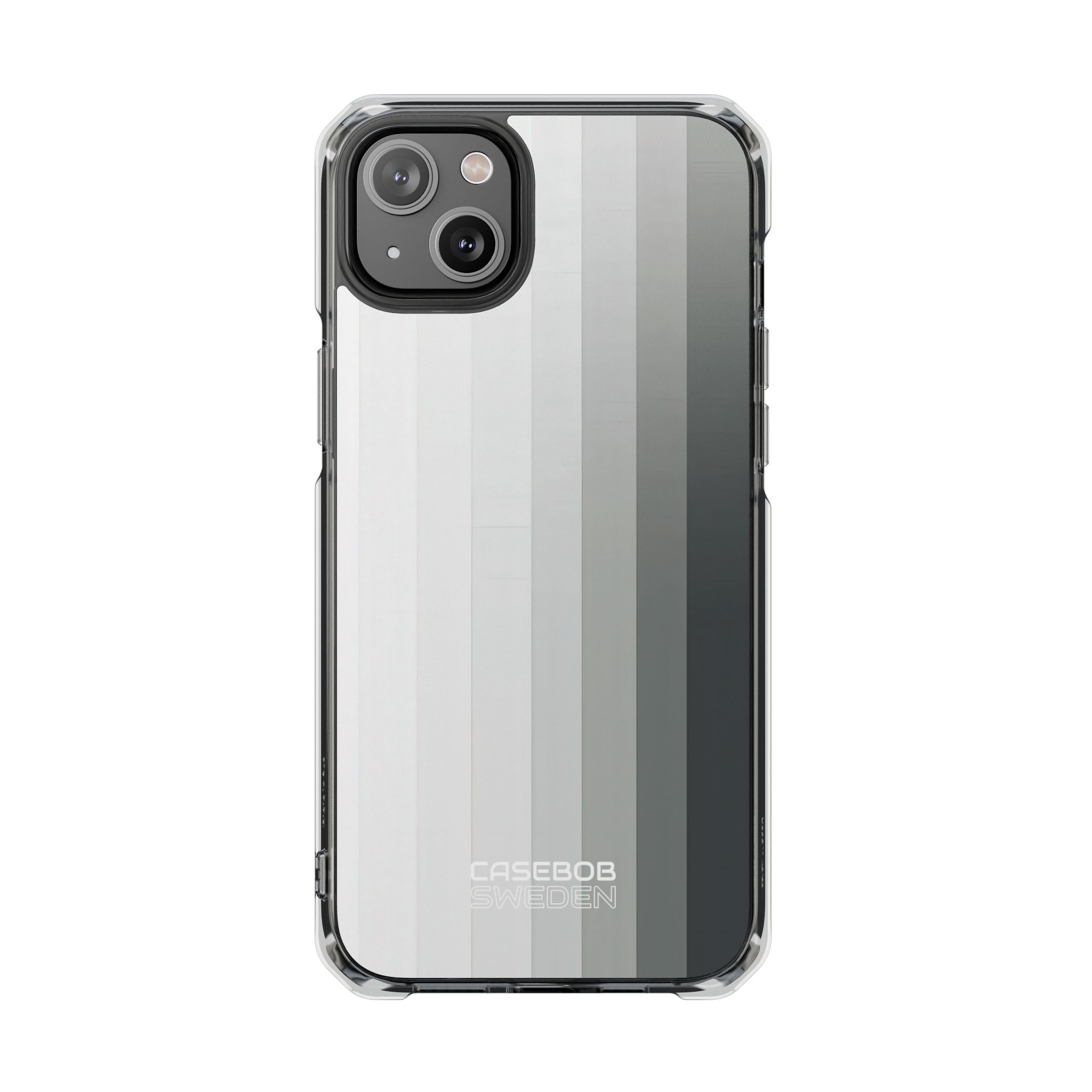 Silver Gradient Stripes iPhone 14 - Impact Clear+