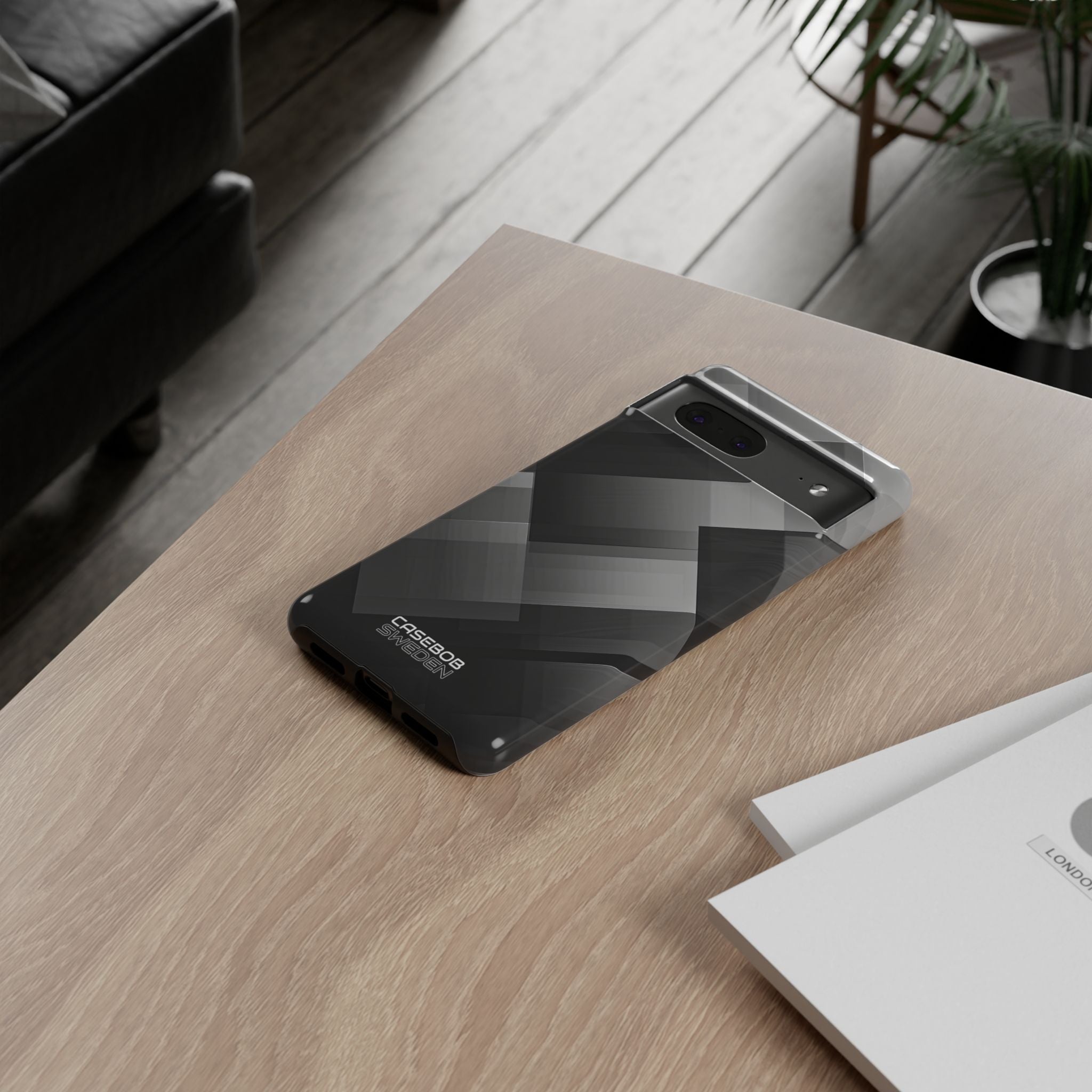 Grayscale Geometric Layers Google Pixel 7 - Tough