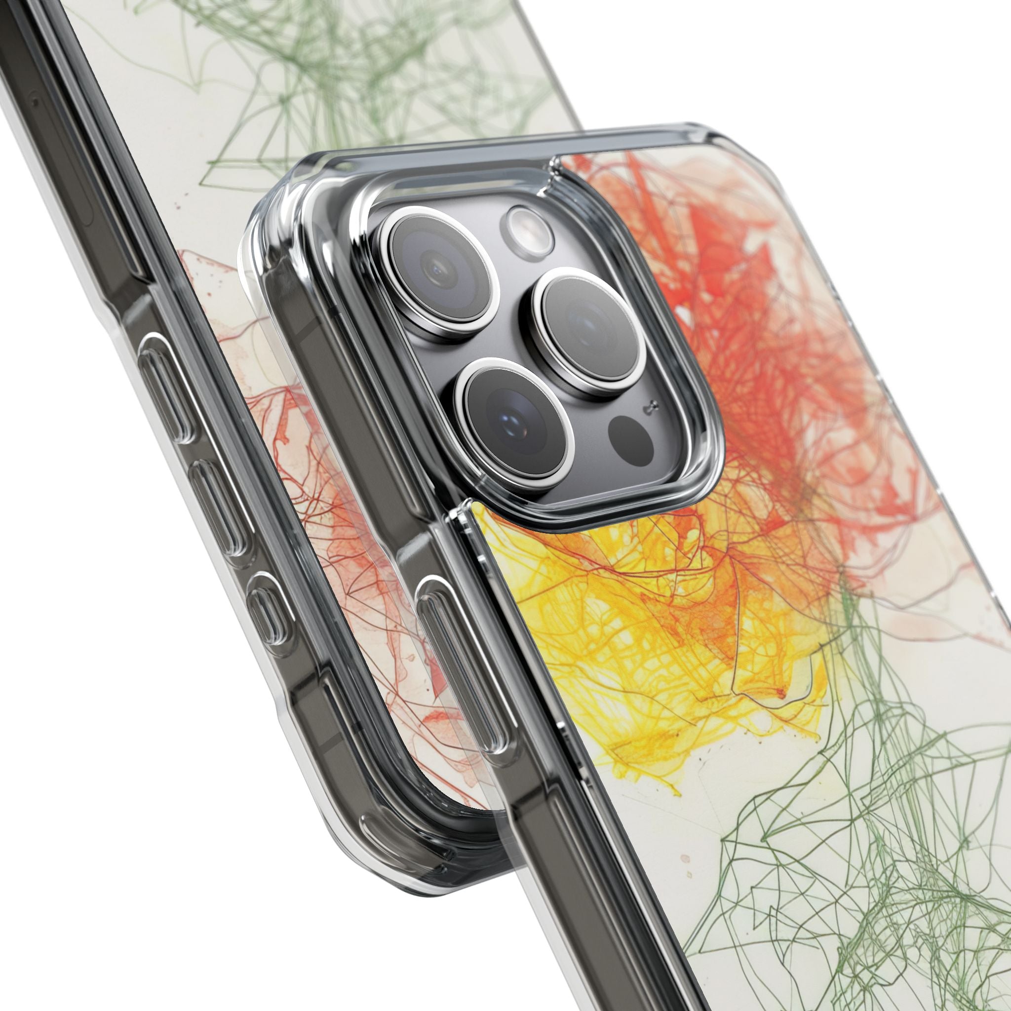 Fiery Blossom Tangle iPhone 15 - Impact Clear+