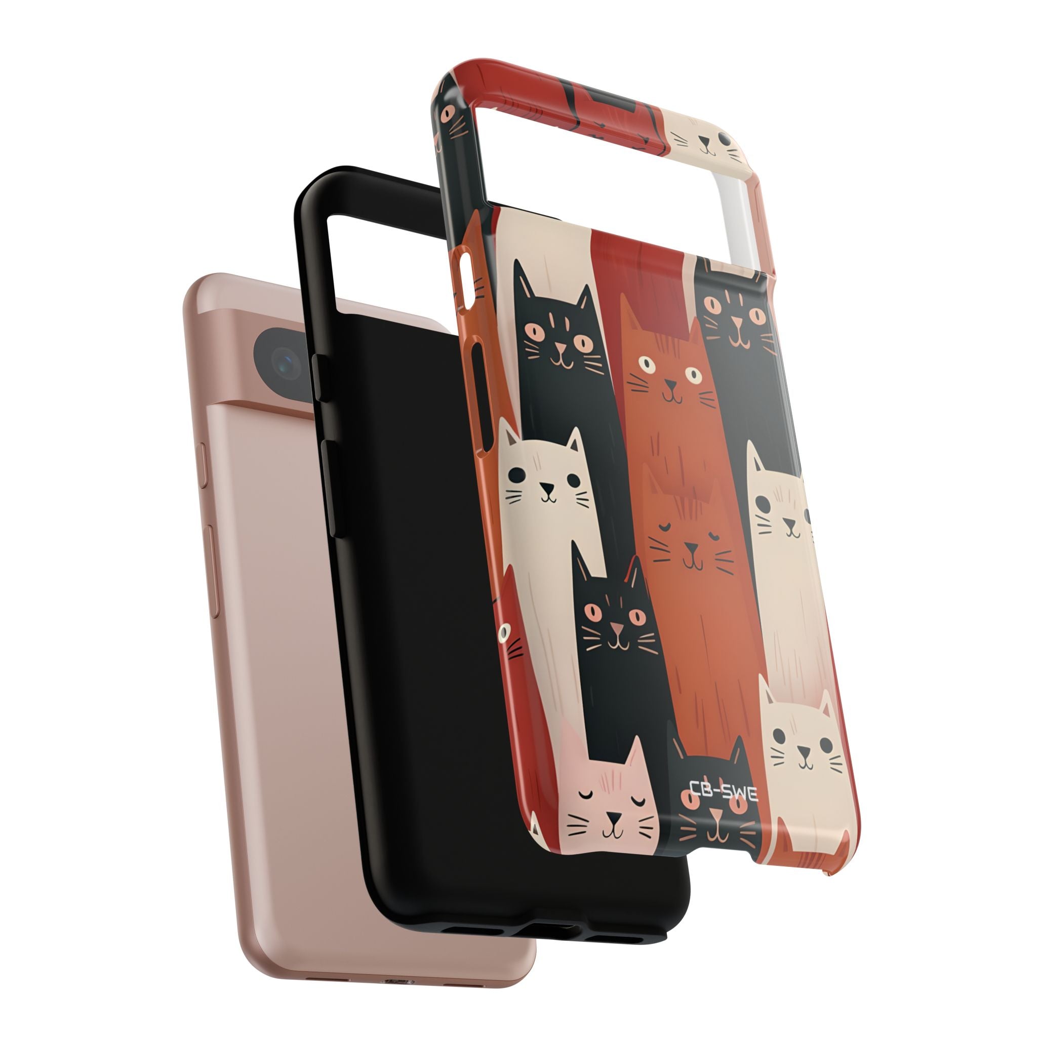 "Whimsical Cat Assembly" - Google Pixel Case