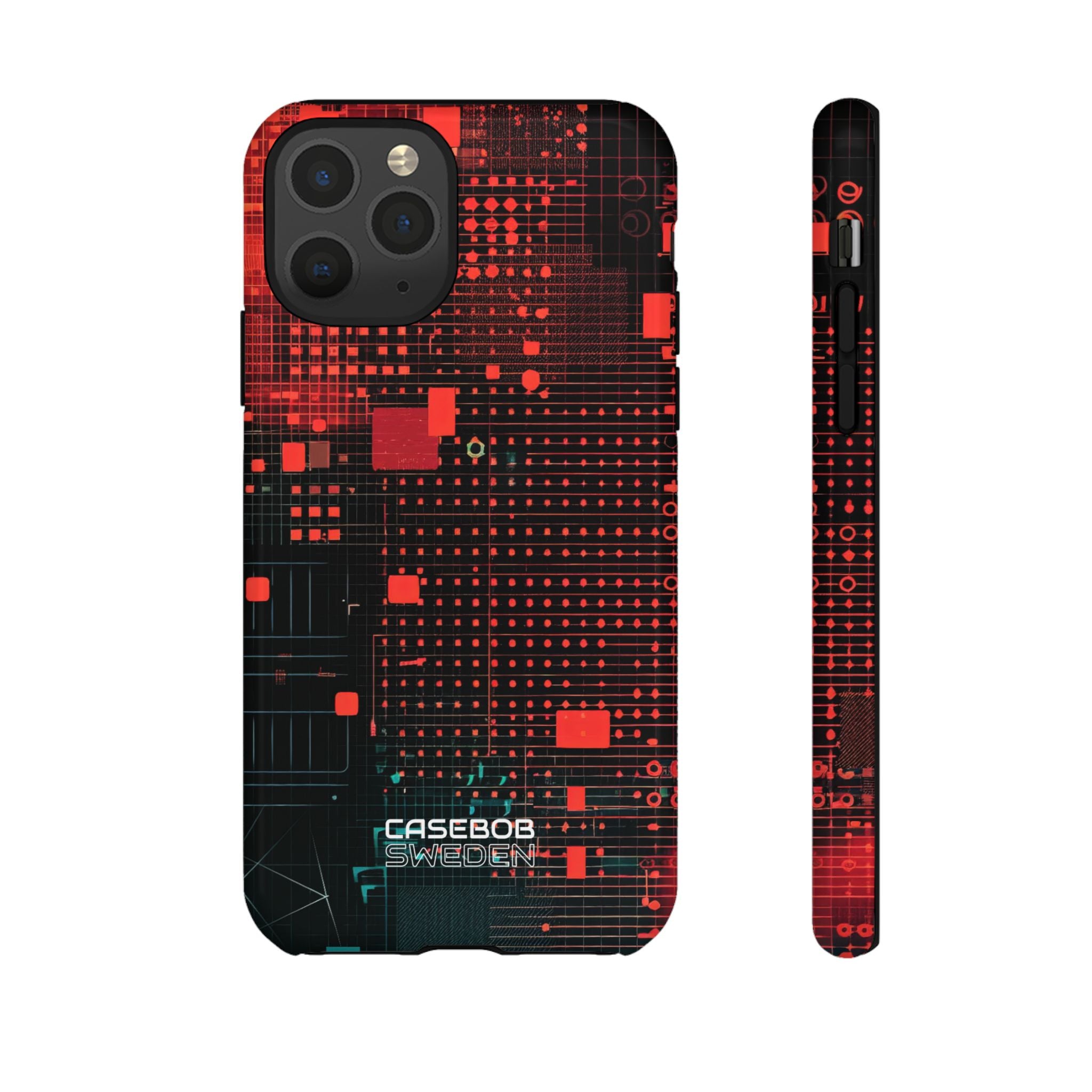 Crimson Circuit Grid iPhone 11 - Tough