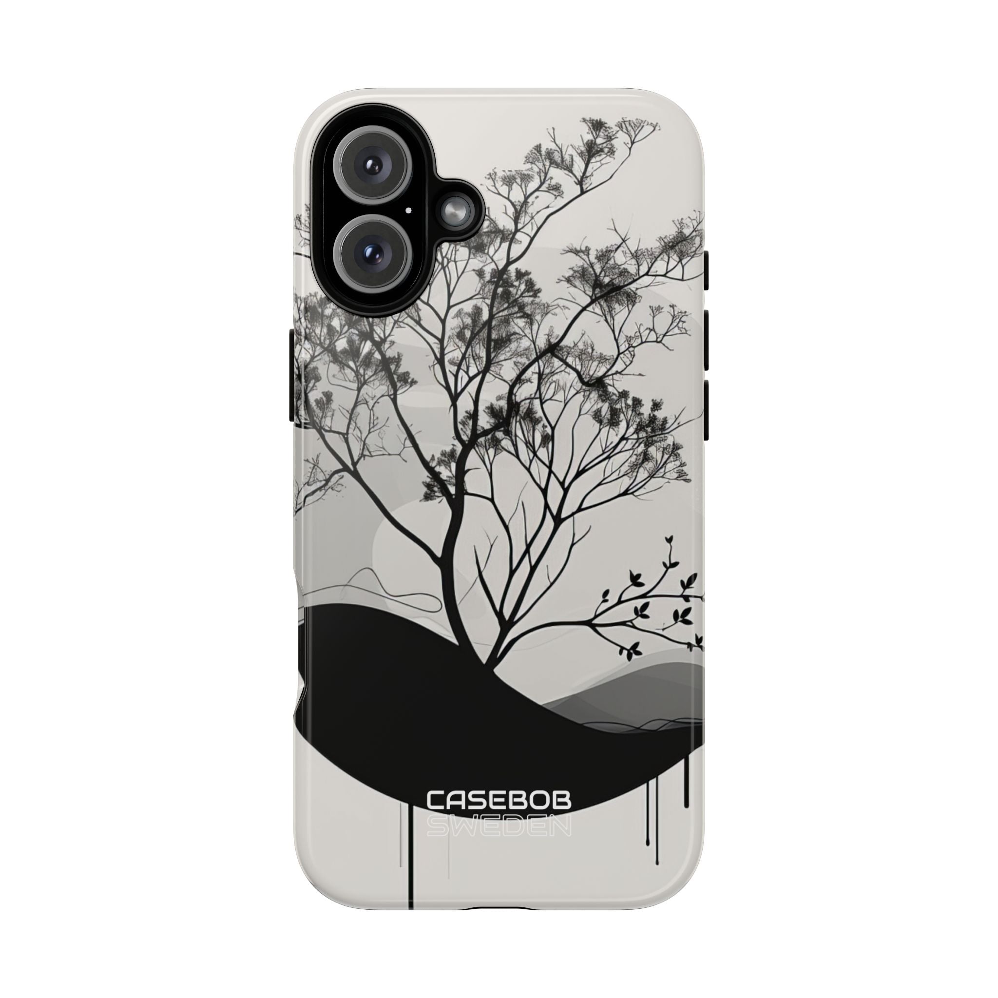 Monochrome Drip Tree iPhone 16 - Robust