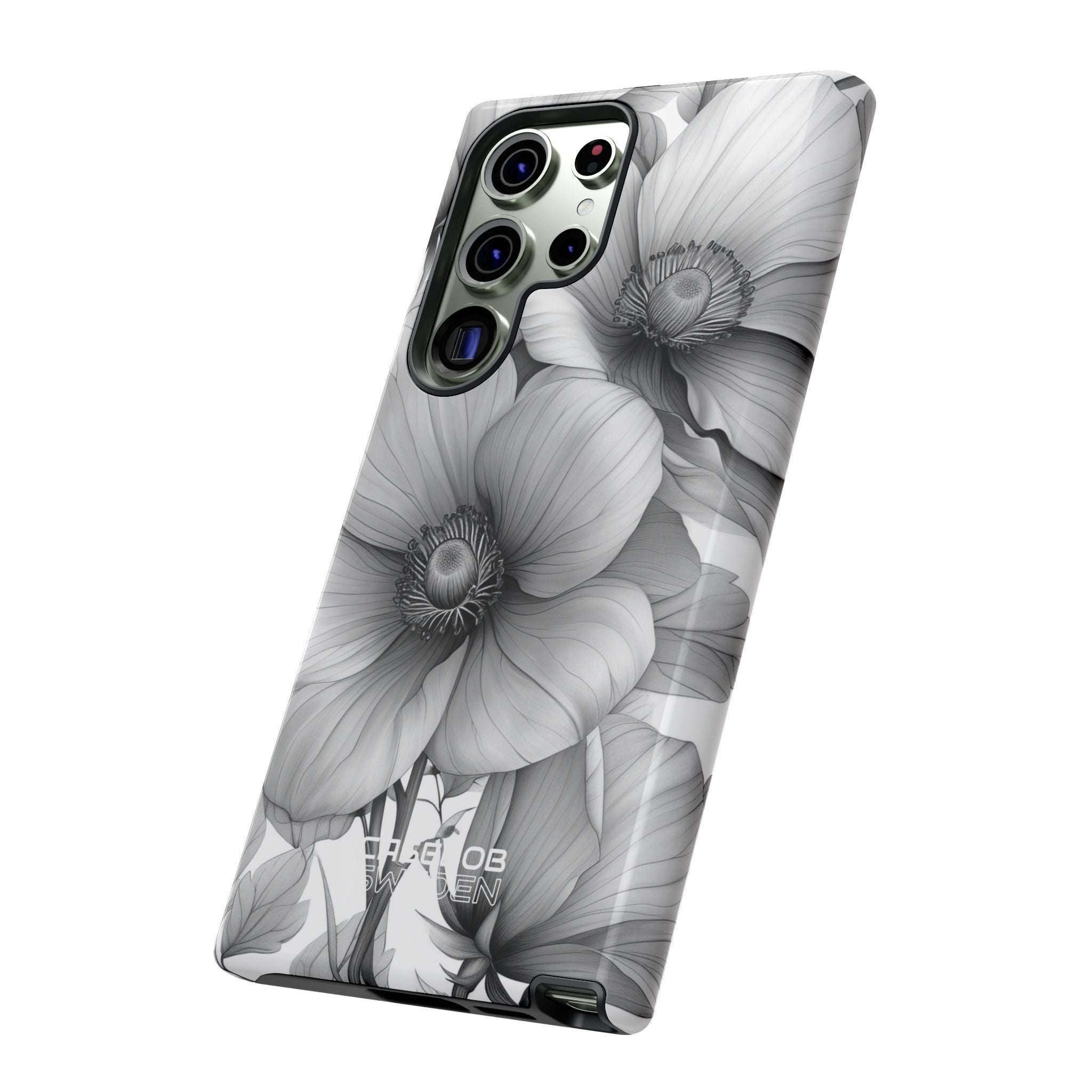 Grayscale Floral Harmony Samsung S23 - Tough