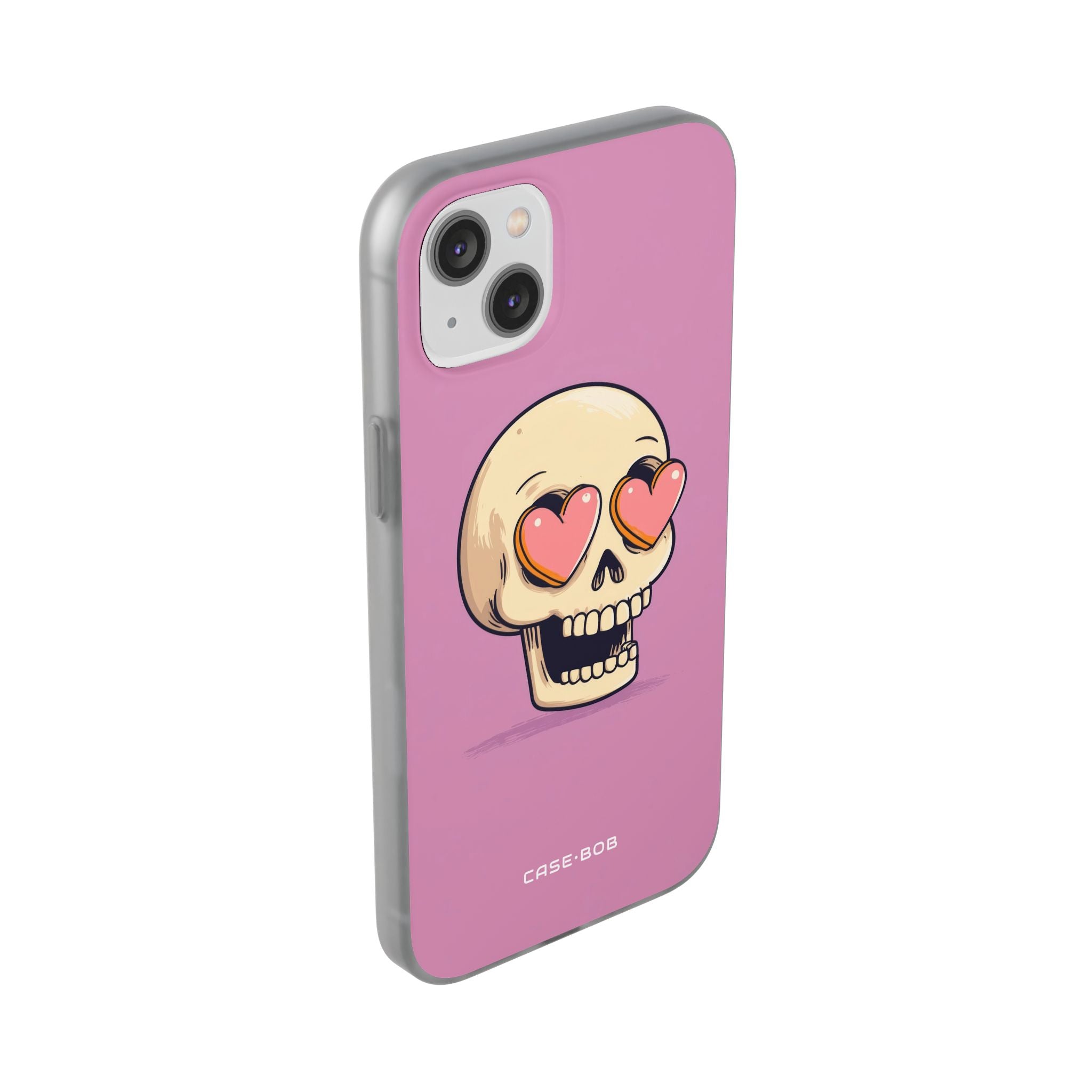 Heart Eyed Skull iPhone 14 Plus Case - Soft