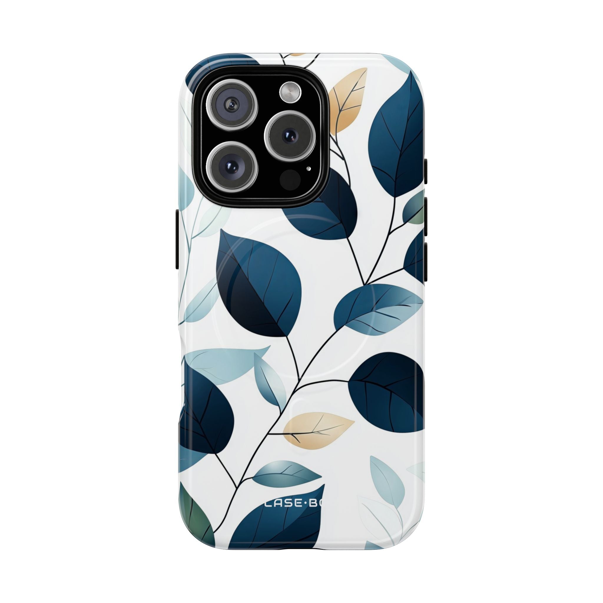 Navy Leaf Veins iPhone 16 Pro Case - Tough+