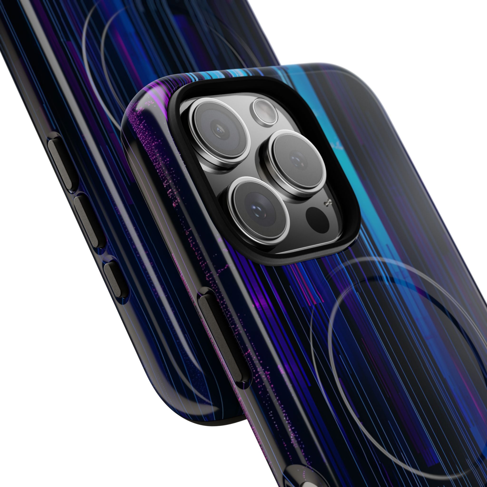 Neon Glitch Stripes iPhone 16 - Tough+