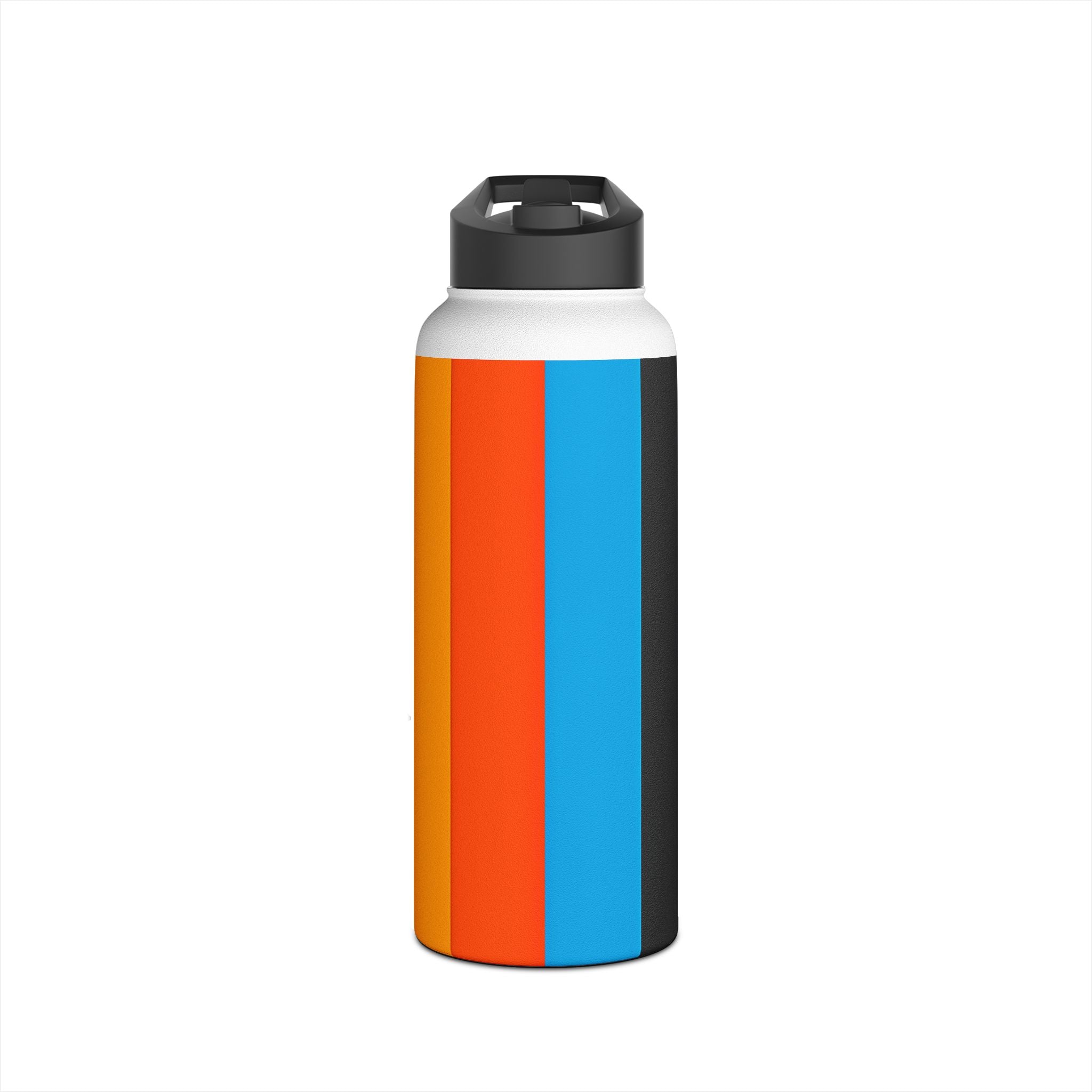 Rainbow Stripes Beige - Stainless Steel Water Bottle