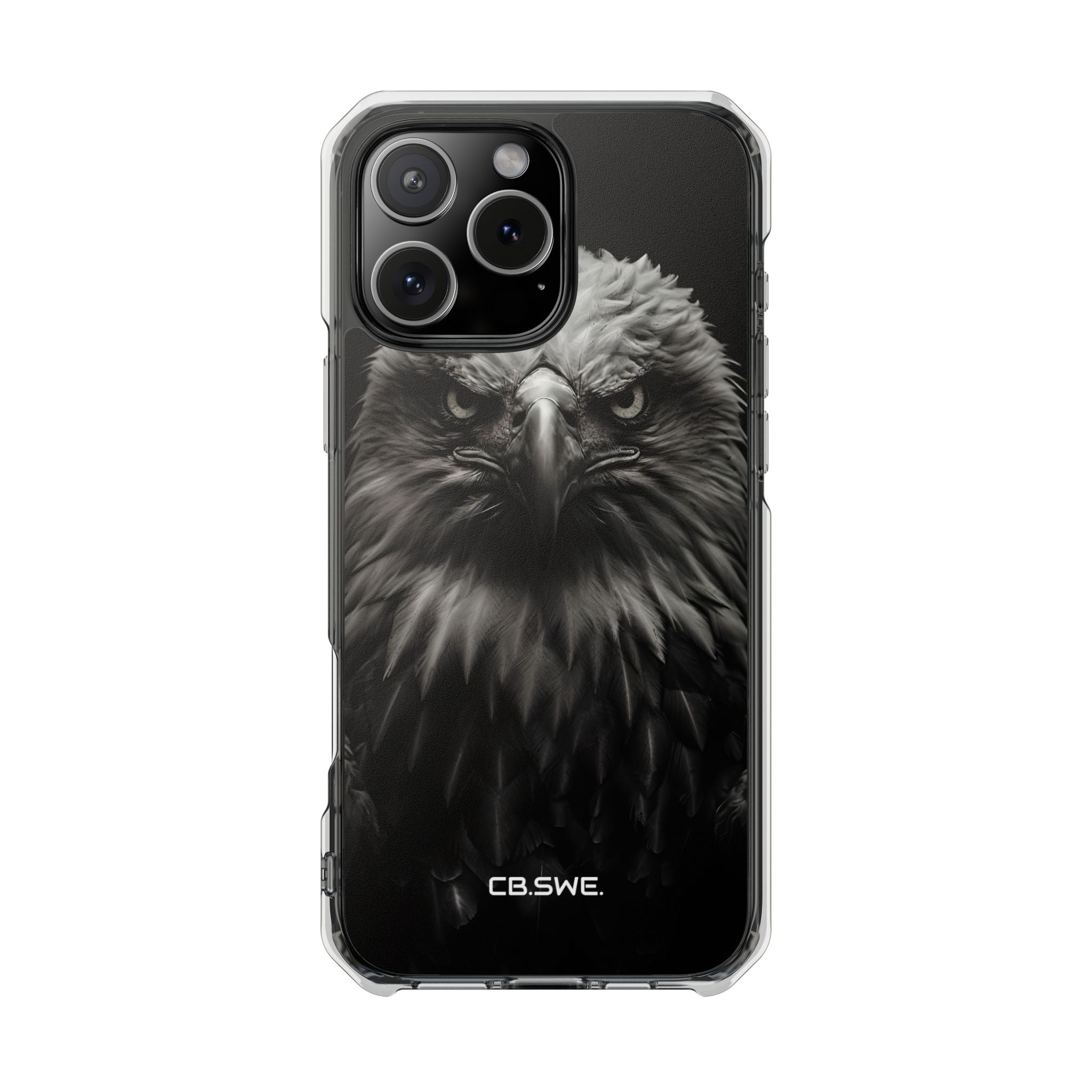 Intense Black and White Close-Up Eagle Head Art iPhone 16 - Impact Clear+