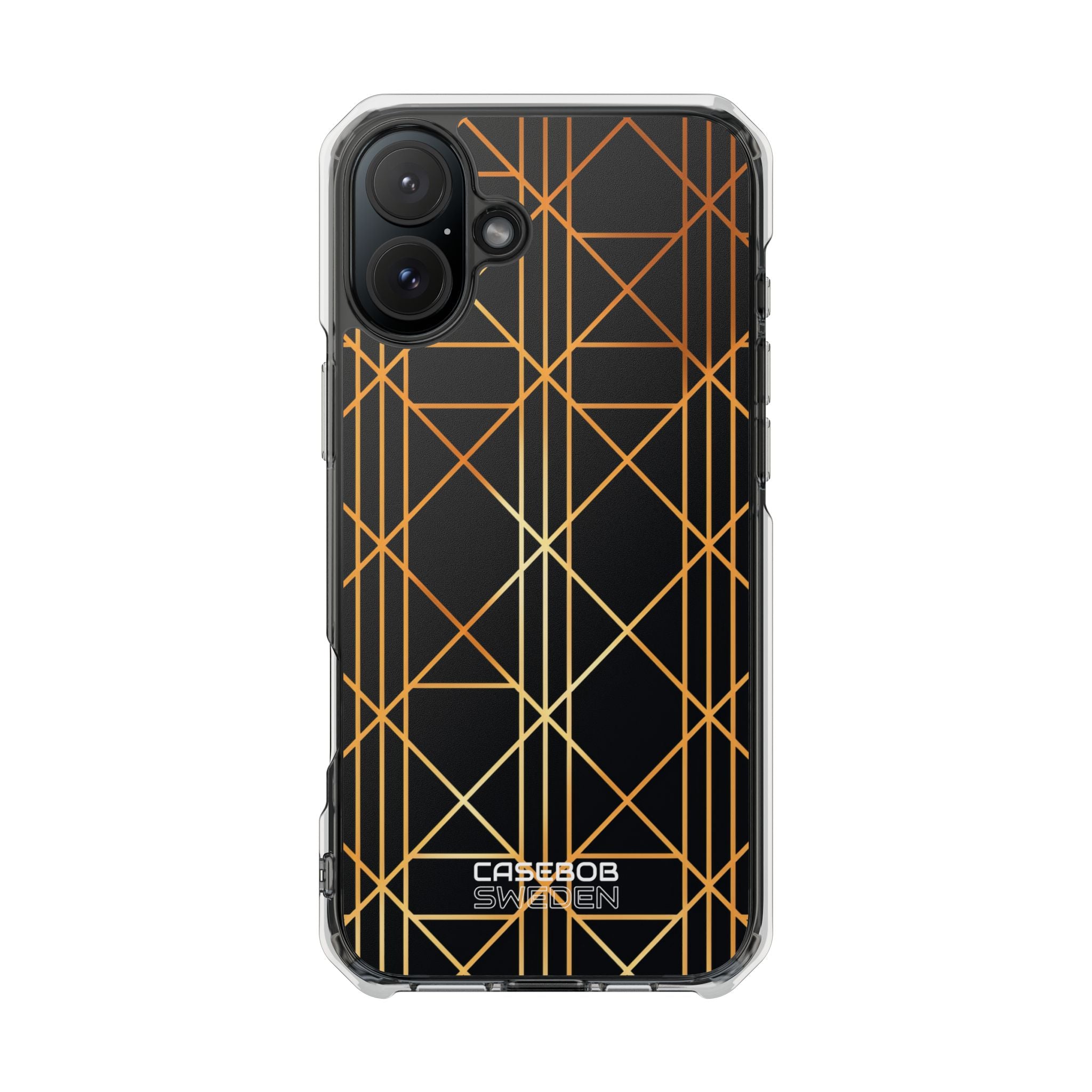 Golden Geometric Elegance iPhone 16 - Impact Clear+