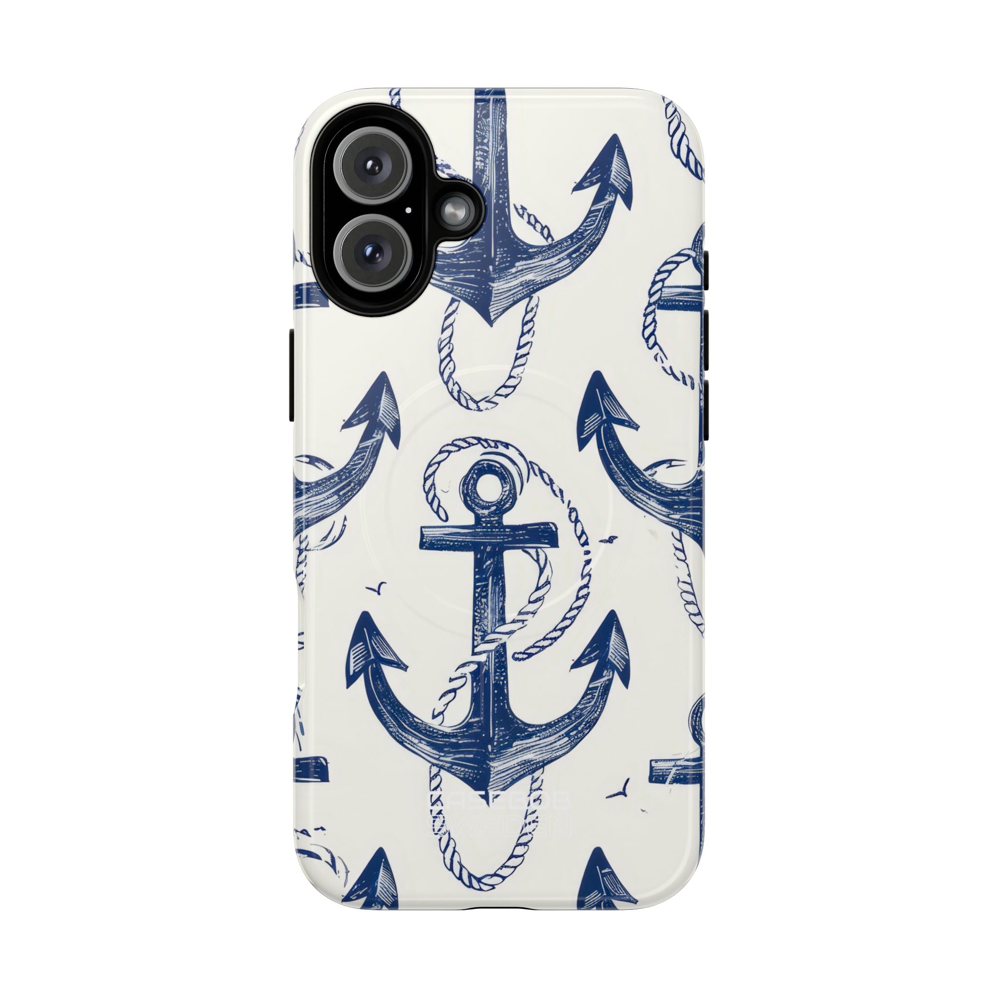 Navy Anchor Tapestry iPhone 16 - Tough+