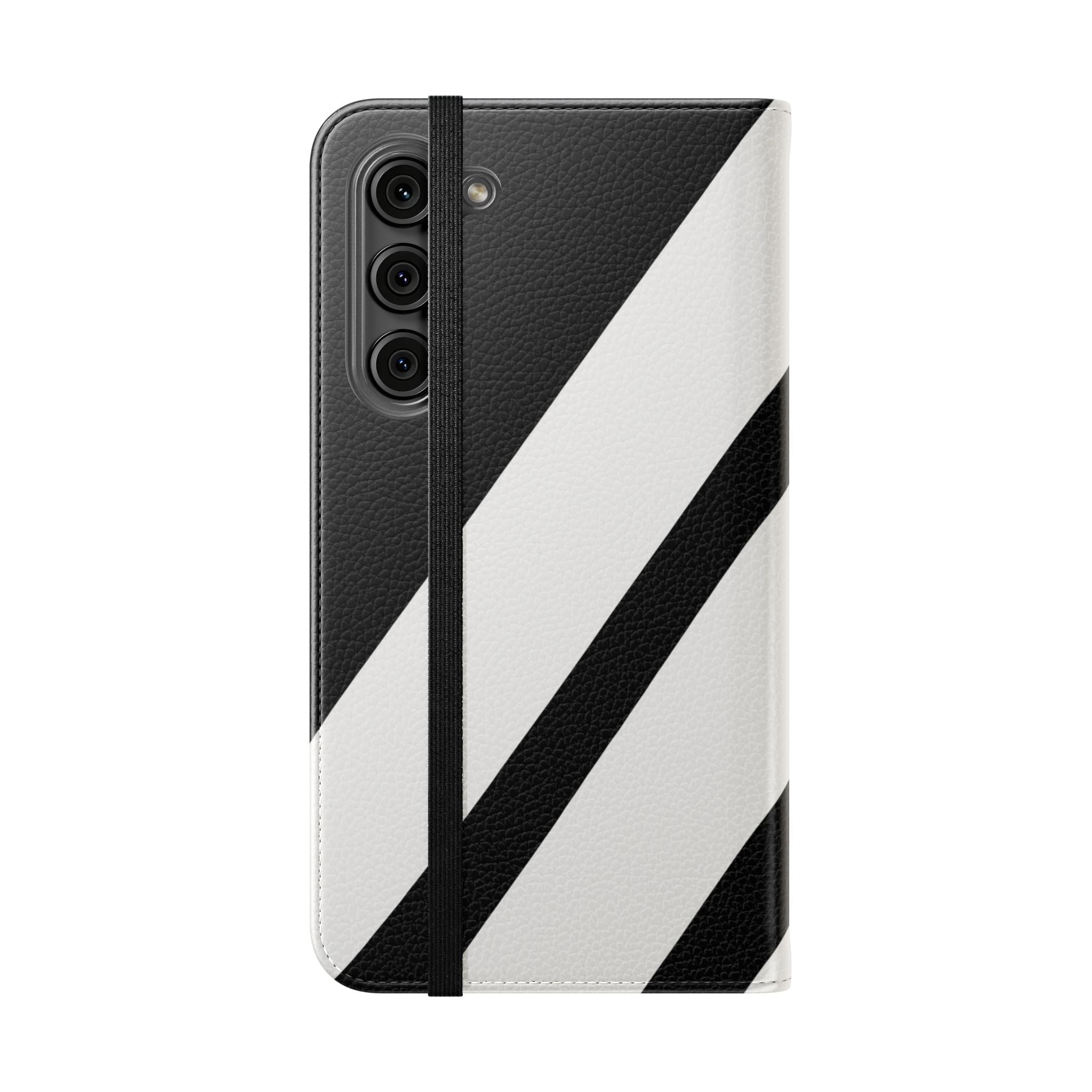 Diagonal Stripes BlackWhite - Samsung S23+ Case - Wallet