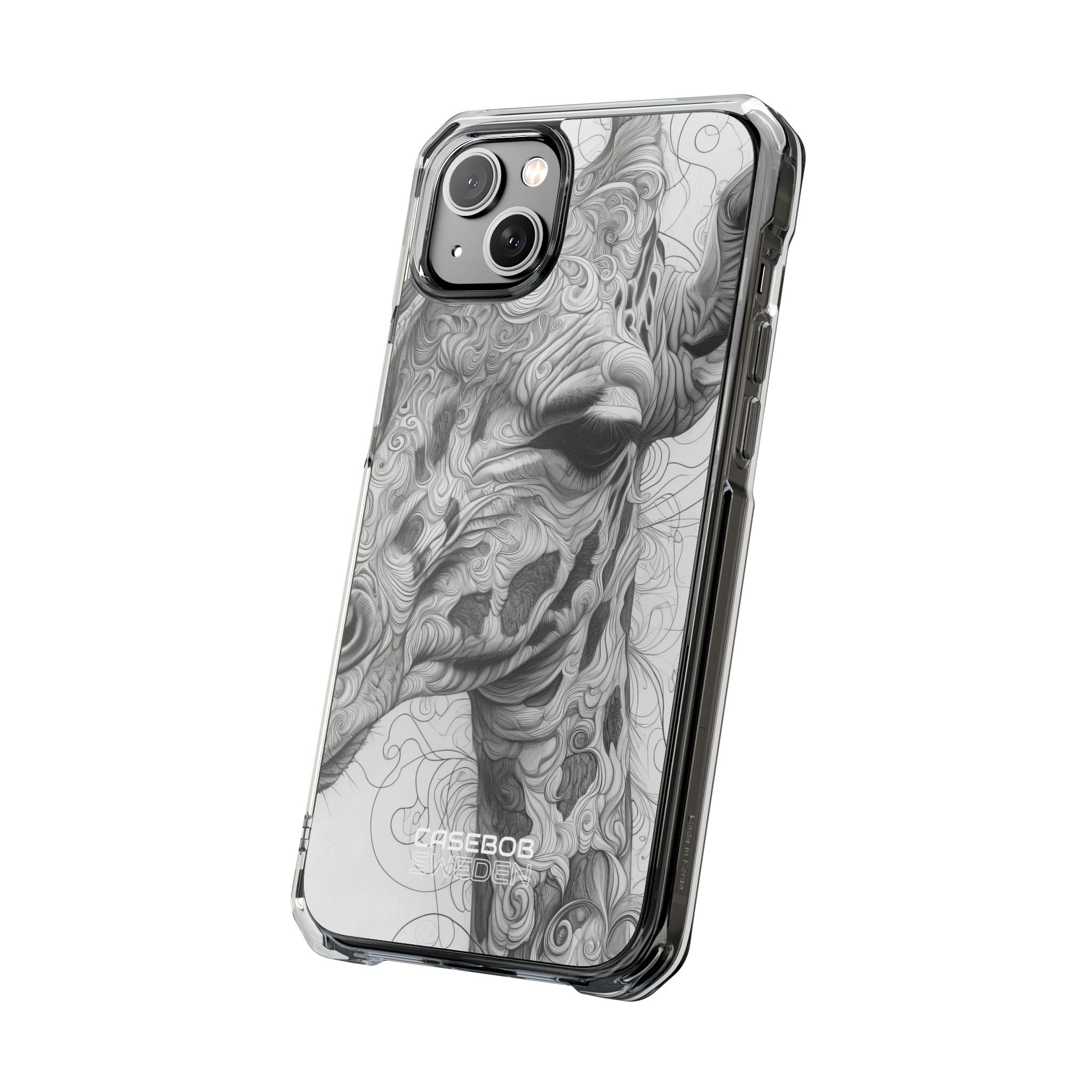 Swirling Giraffe Art iPhone 14 - Impact Clear+