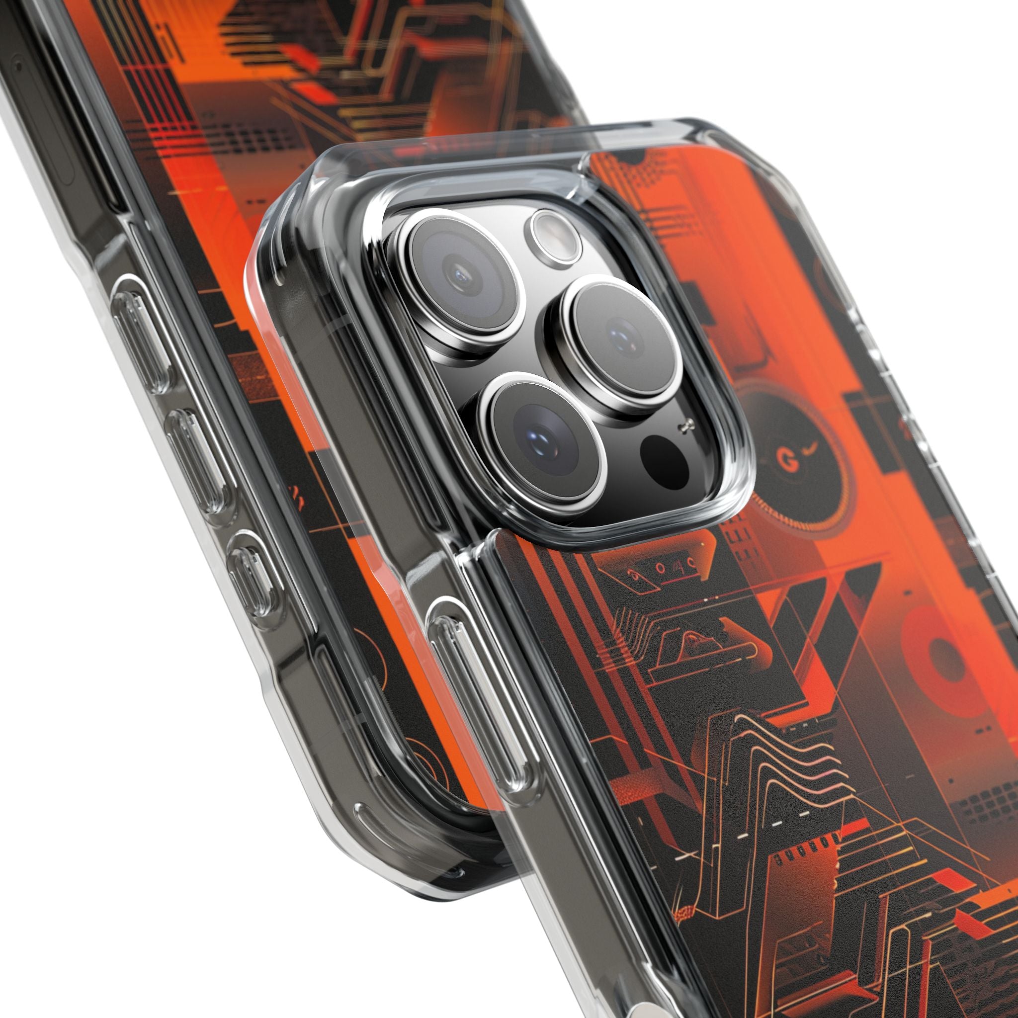 Orange Circuit Dreams iPhone 16 - Impact Clear+