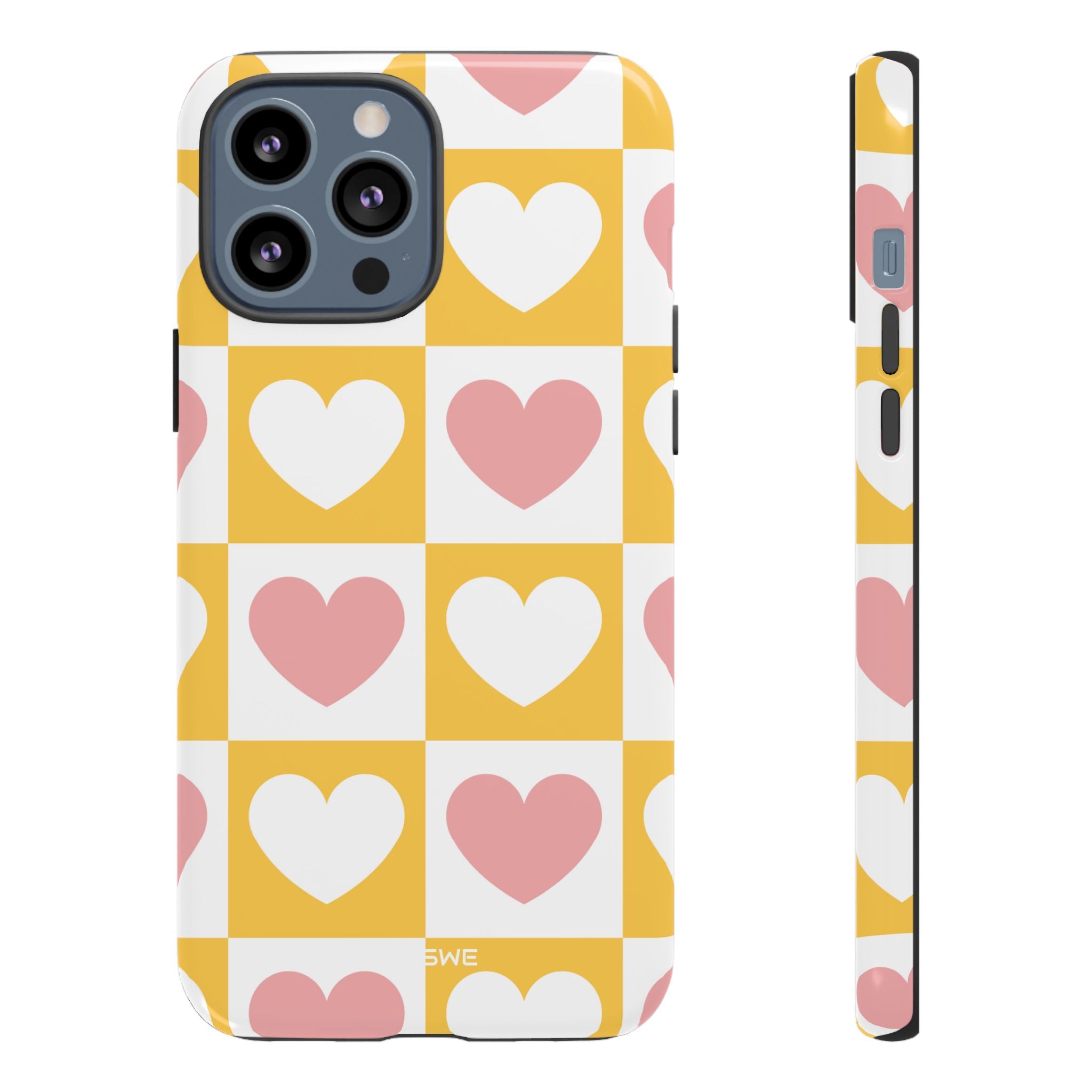 Heart Grid Harmony - iPhone Case