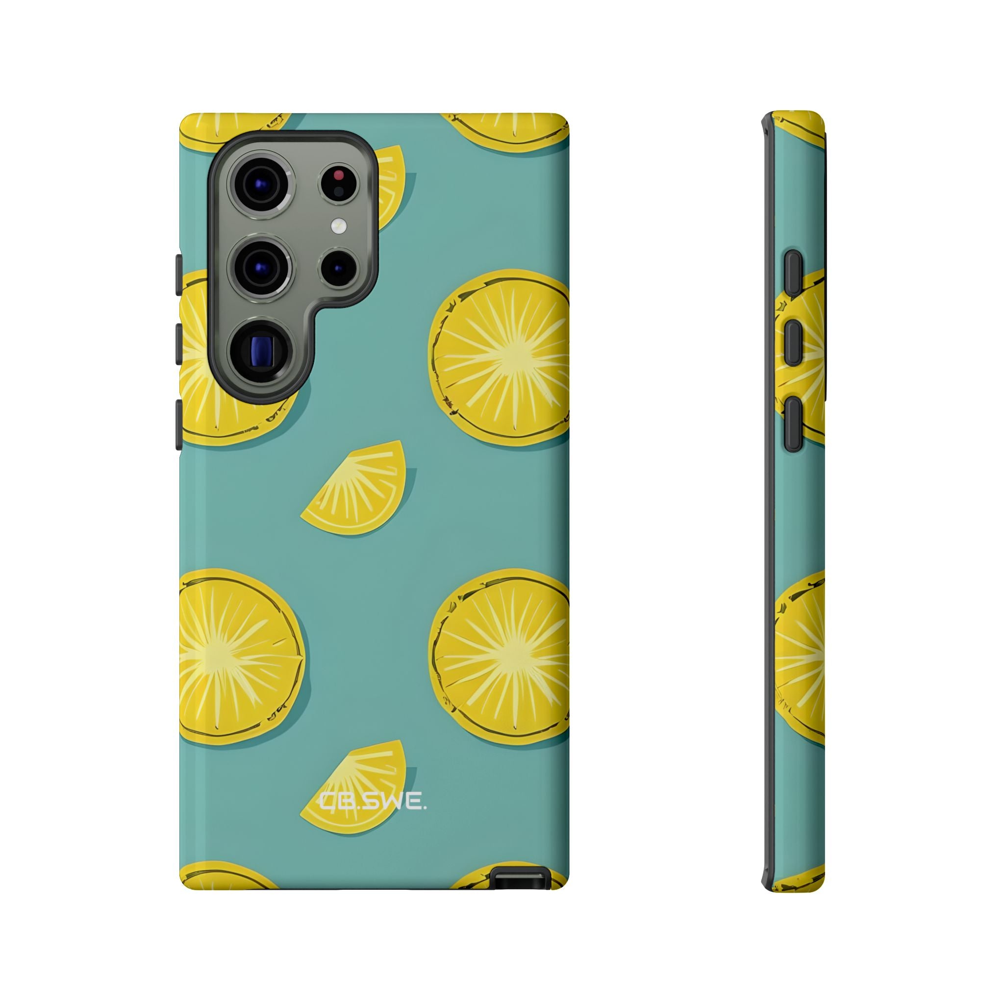 Bright Yellow Pineapple Slice on Teal Samsung S23 - Tough