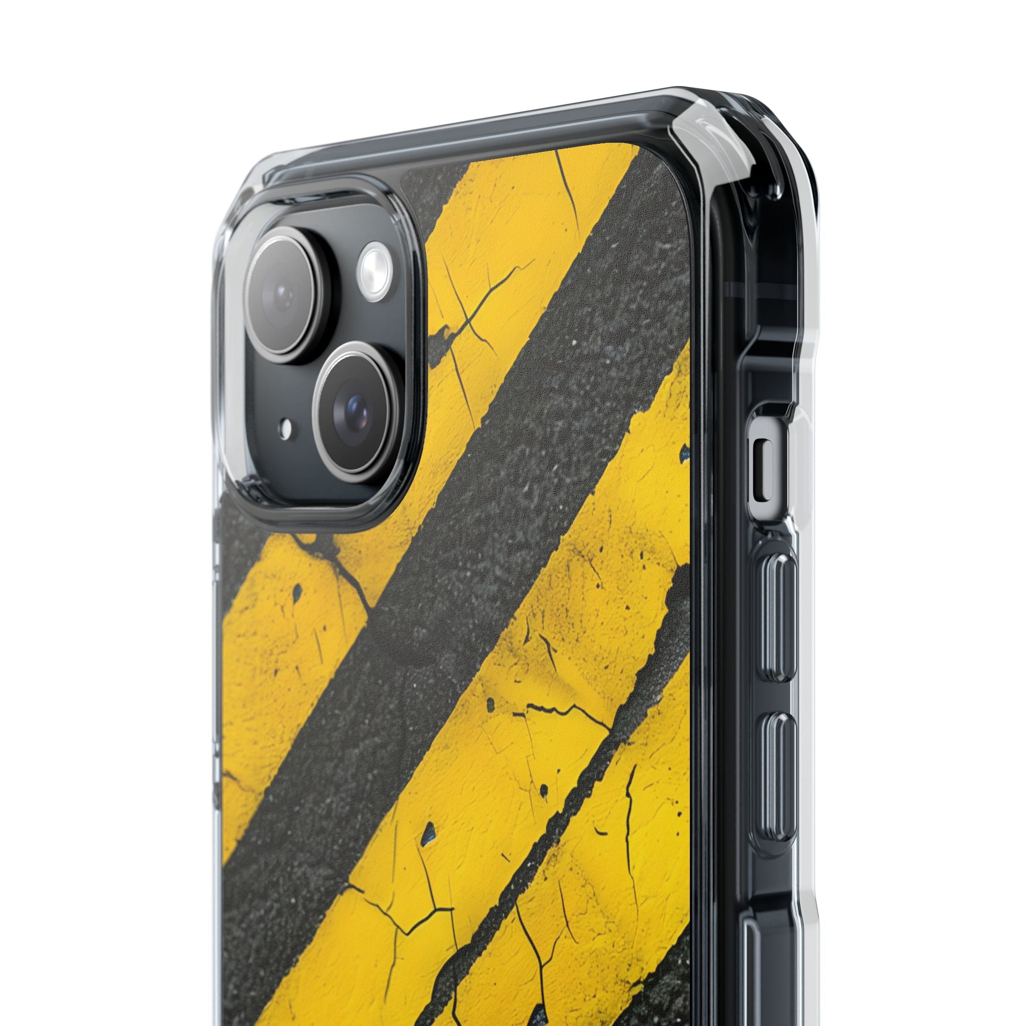 Yellow Stripe Distress iPhone 15 Plus Case - Impact