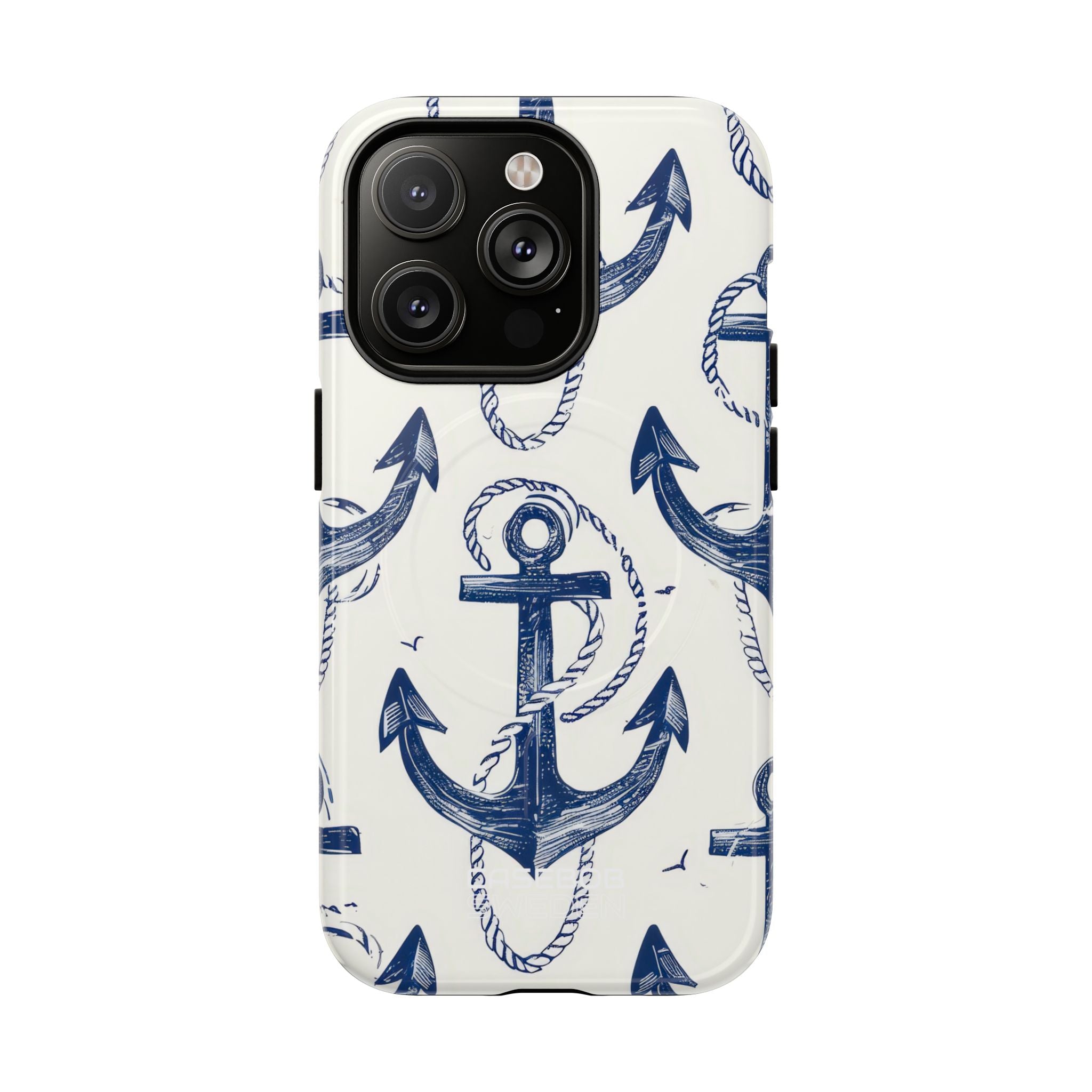 Navy Anchor Tapestry iPhone 14 - Tough+