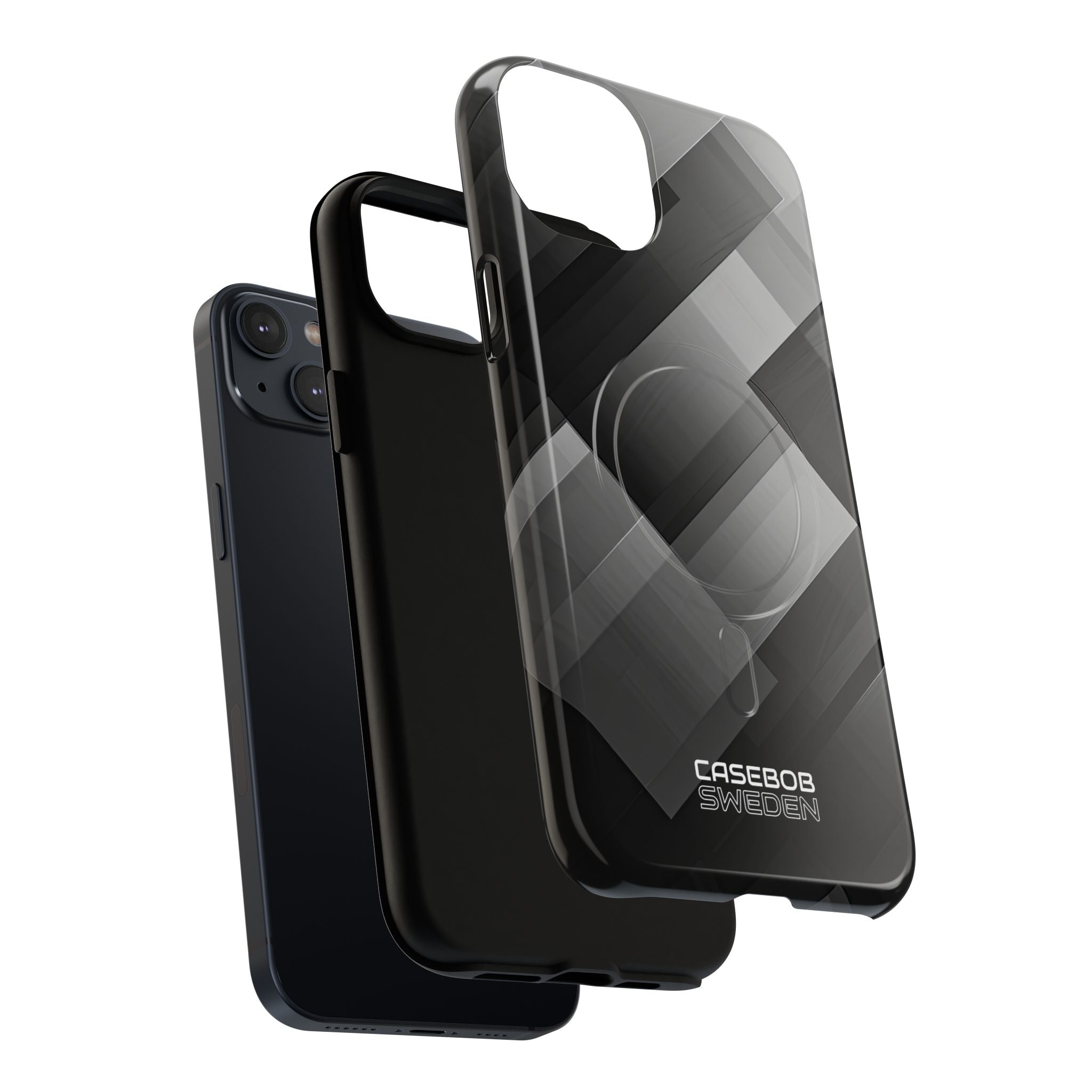 Grayscale Geometric Layers iPhone 14 - Tough+