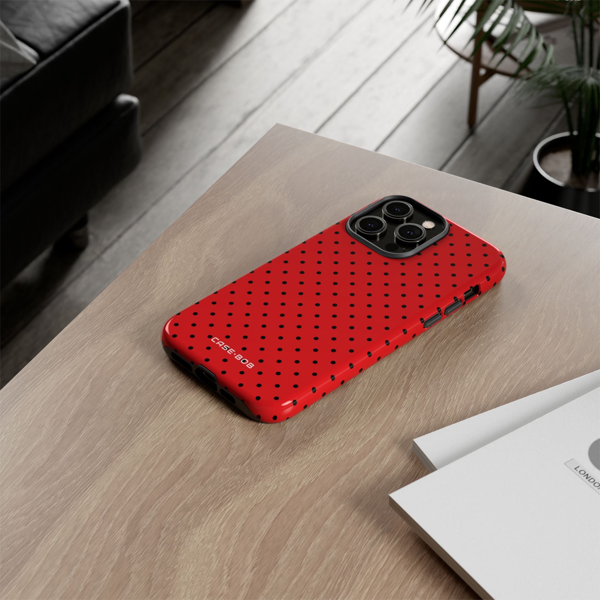Crimson Dot Matrix iPhone 14 Pro Max Case - Tough