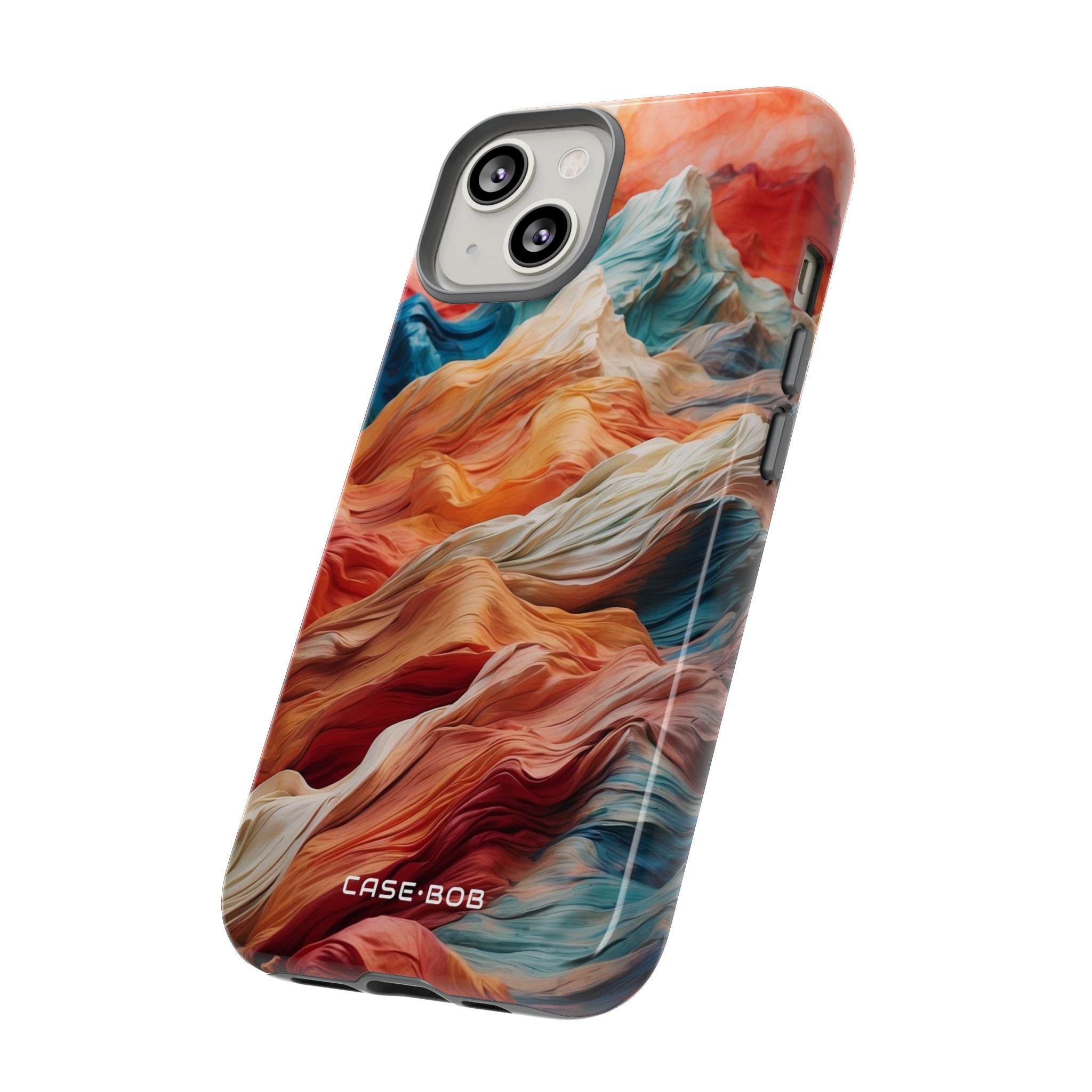 Fabric Peaks Cream iPhone 14 Case - Tough