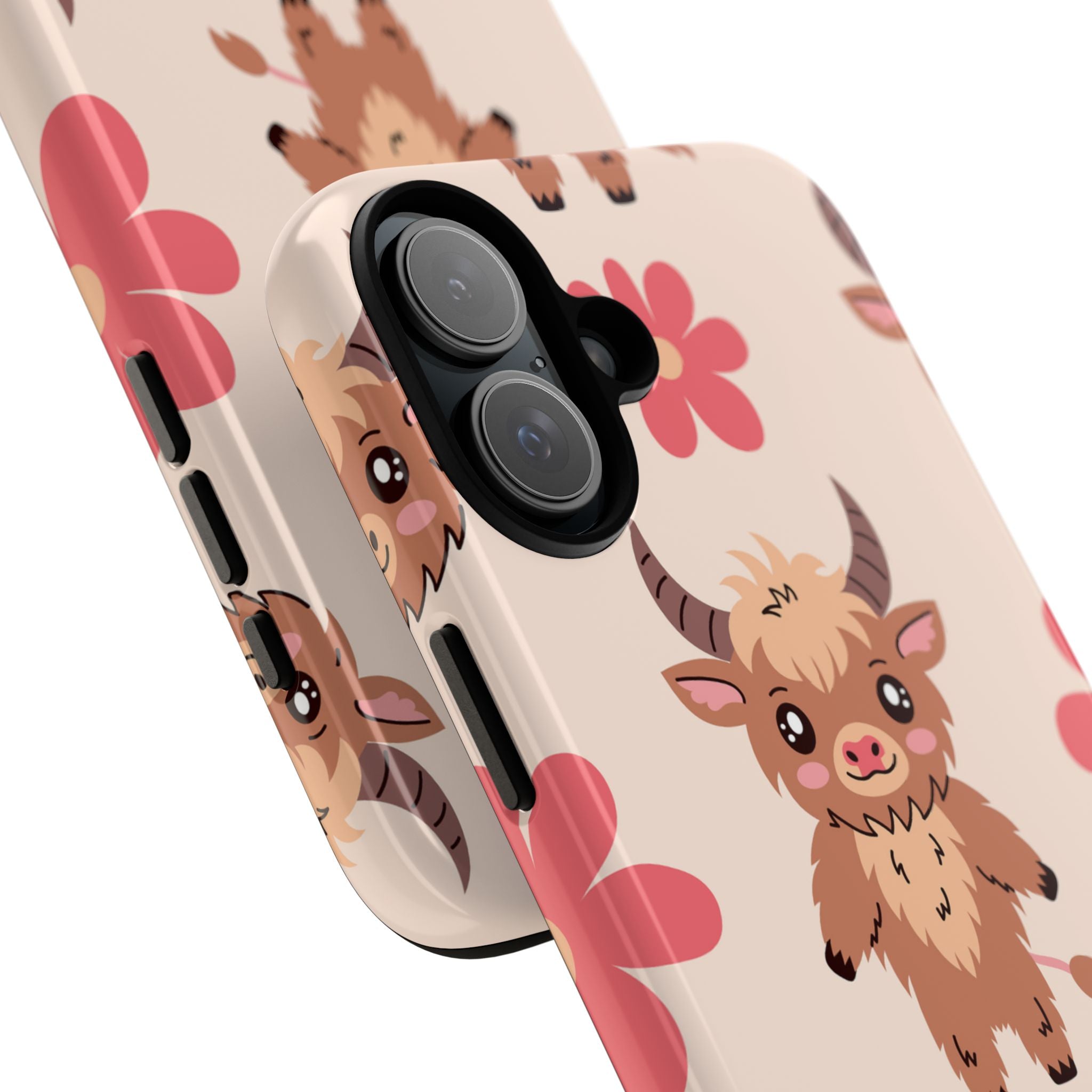 Cute Cattle & Flowers - iPhone Case