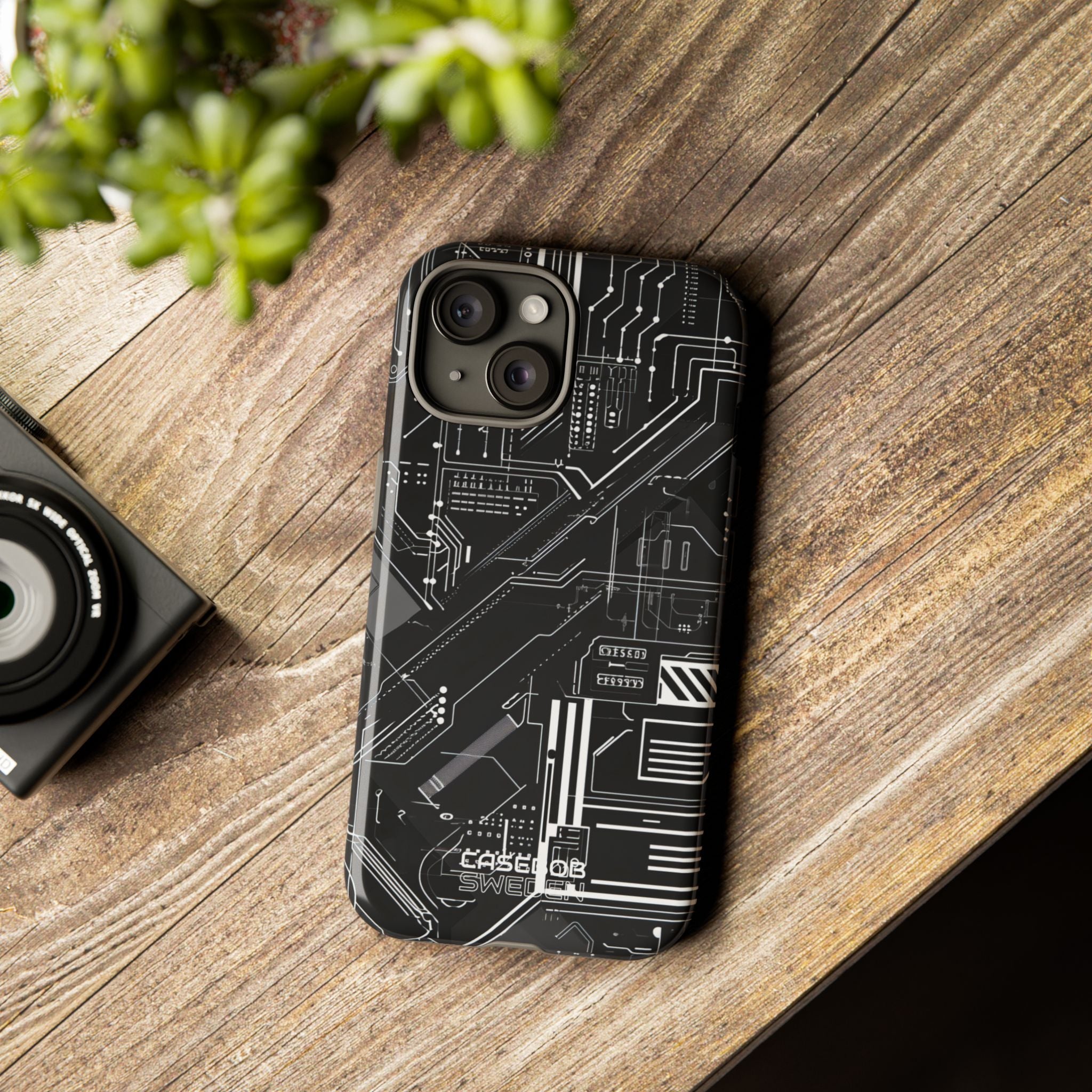 Futuristisch Circuit Raster iPhone 15 - Tough