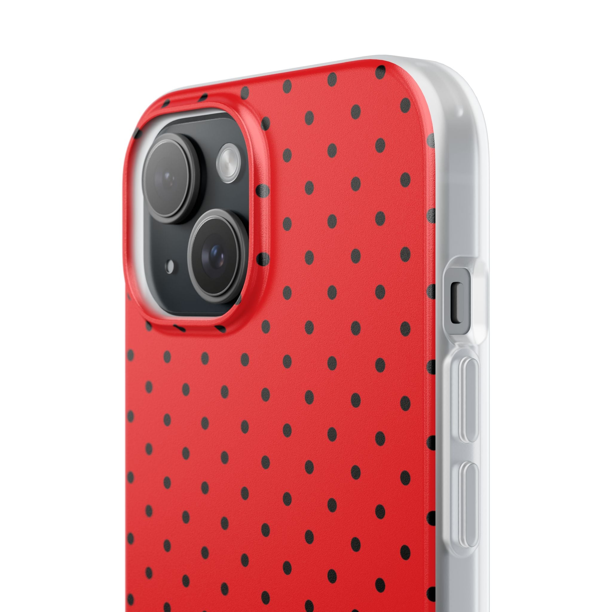 Crimson Dot Matrix iPhone 15 Case - Soft
