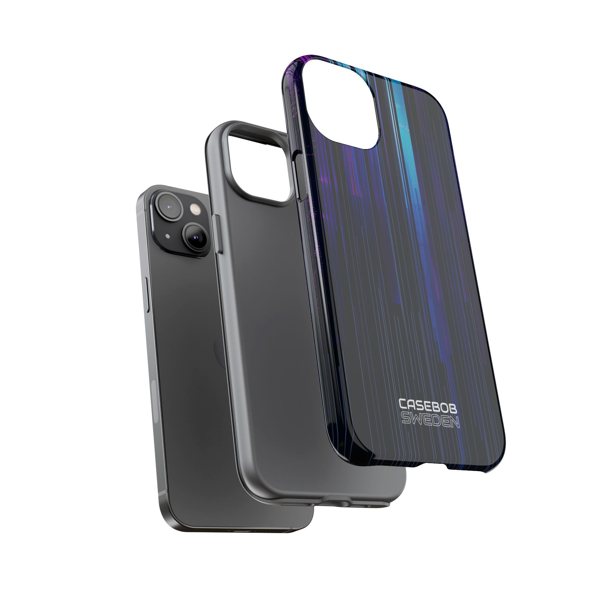 Neon Glitch Stripes iPhone 14 - Tough