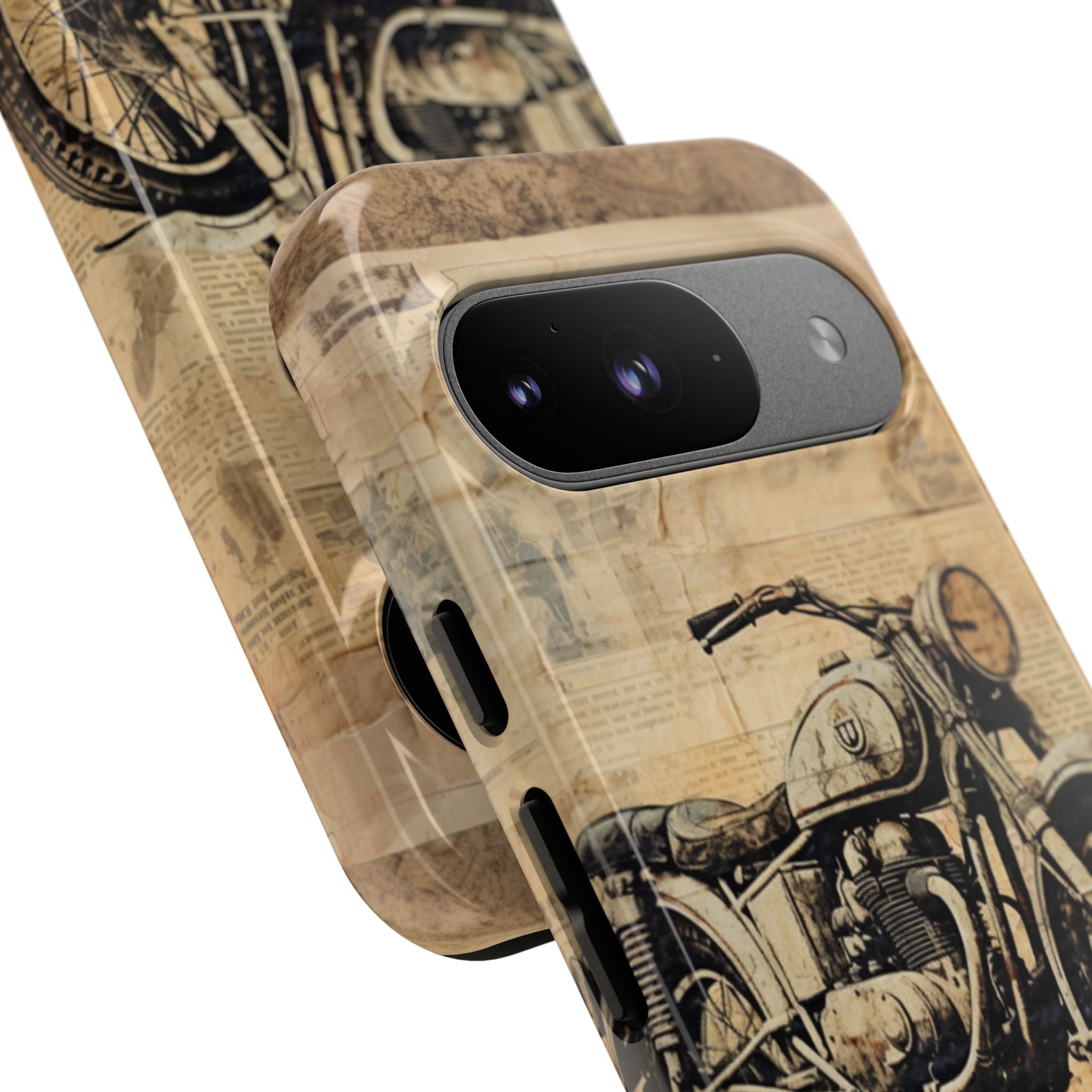 Vintage Motorcycle Collage - Google Pixel Case