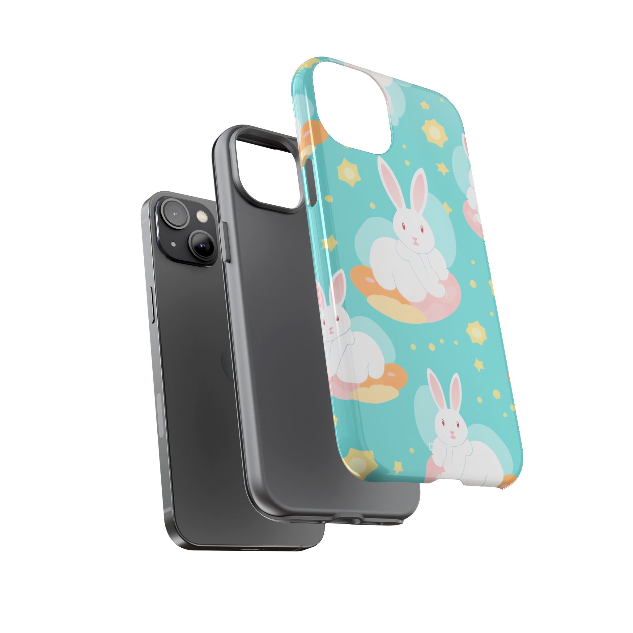 Bunnies Float Dreamily - iPhone Case