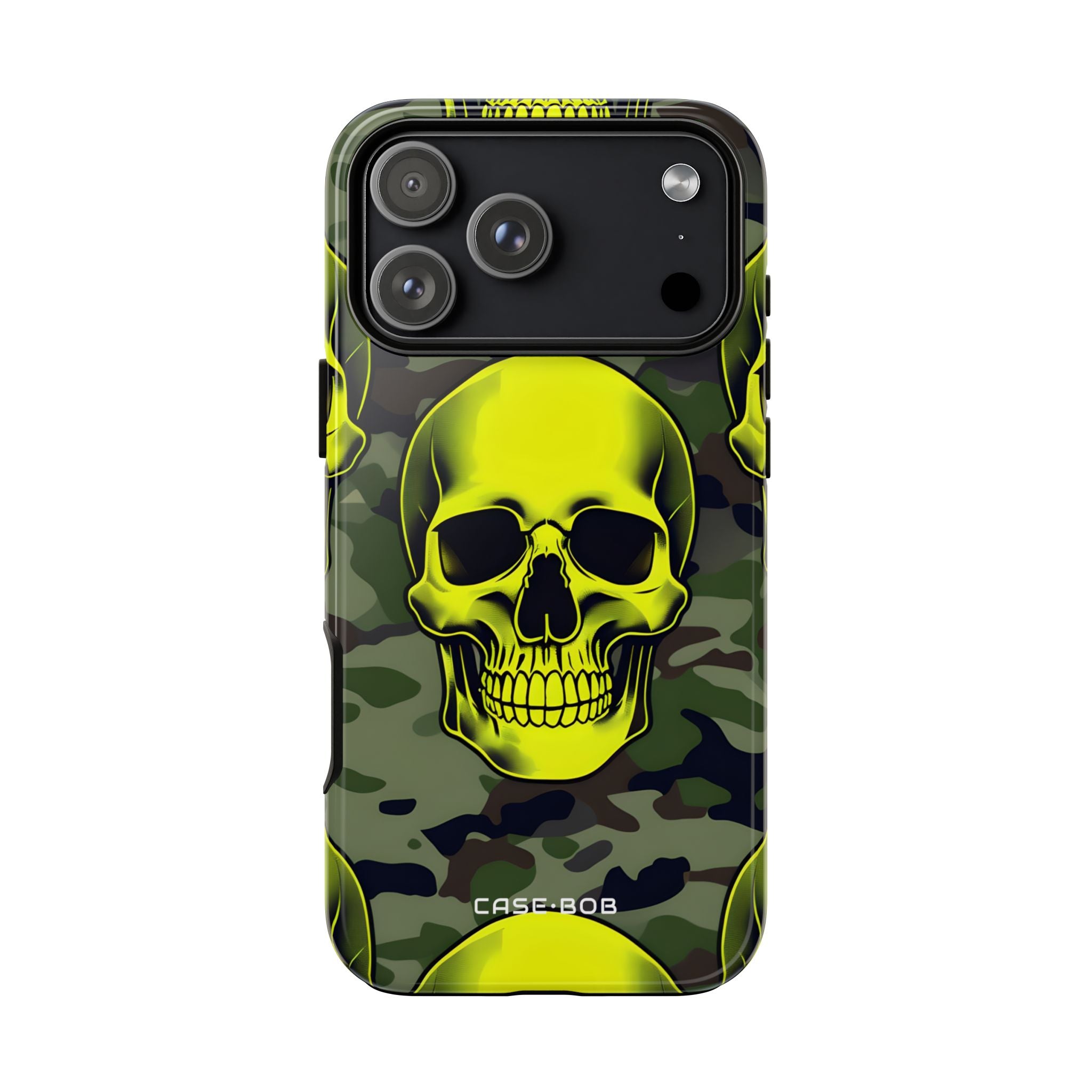Neon Skull Camo iPhone 17 Pro Max Case - Tough