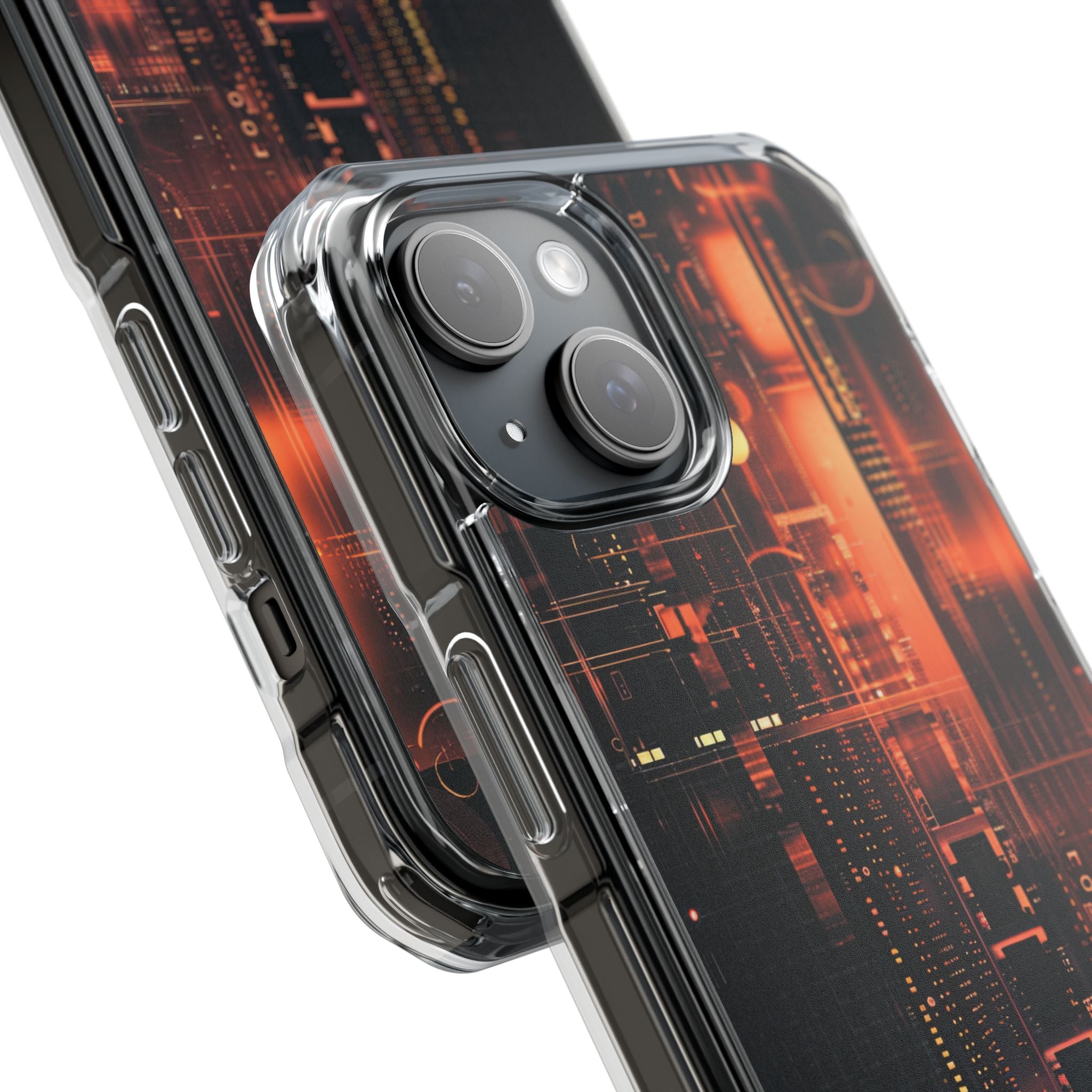 Neon Circuit Dreams iPhone 15 - Impact Clear+