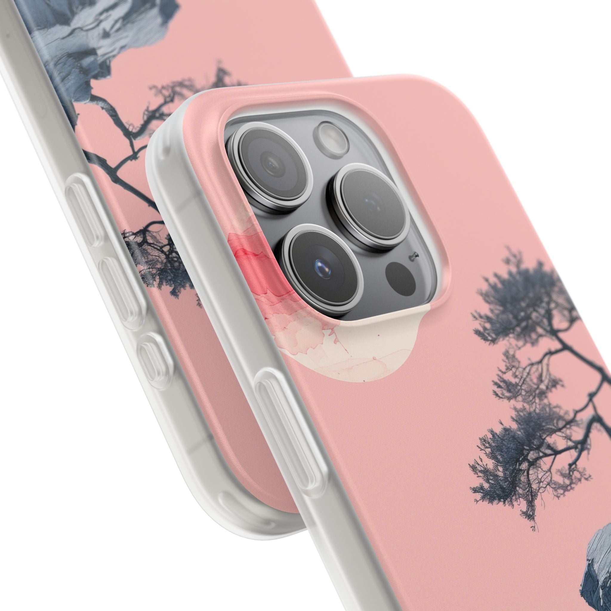 Crimson Moon Tree iPhone 15 Pro Case - Soft