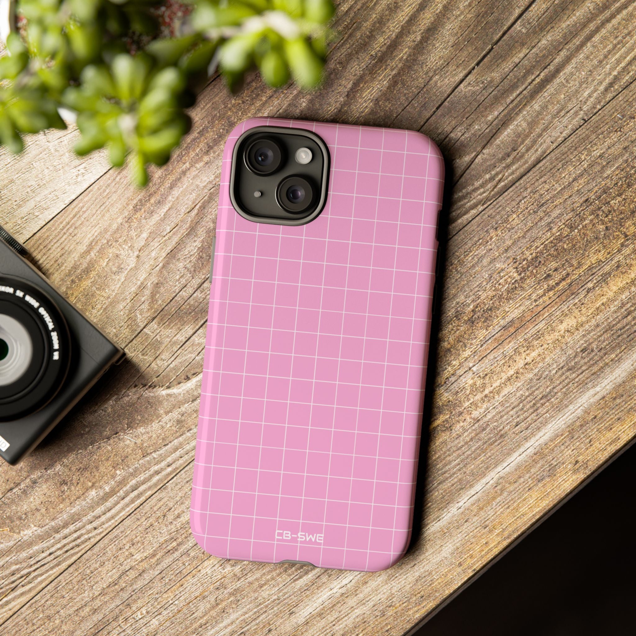 Pink Squares Align - iPhone Case