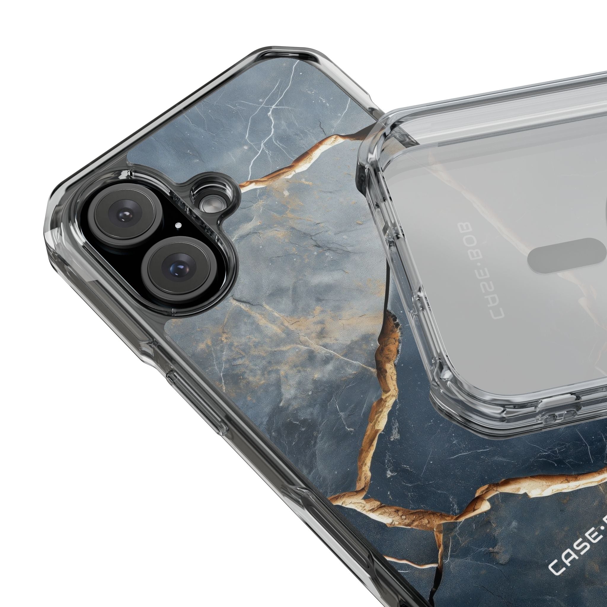 Jagged Vein Navy iPhone 15 Case - Impact