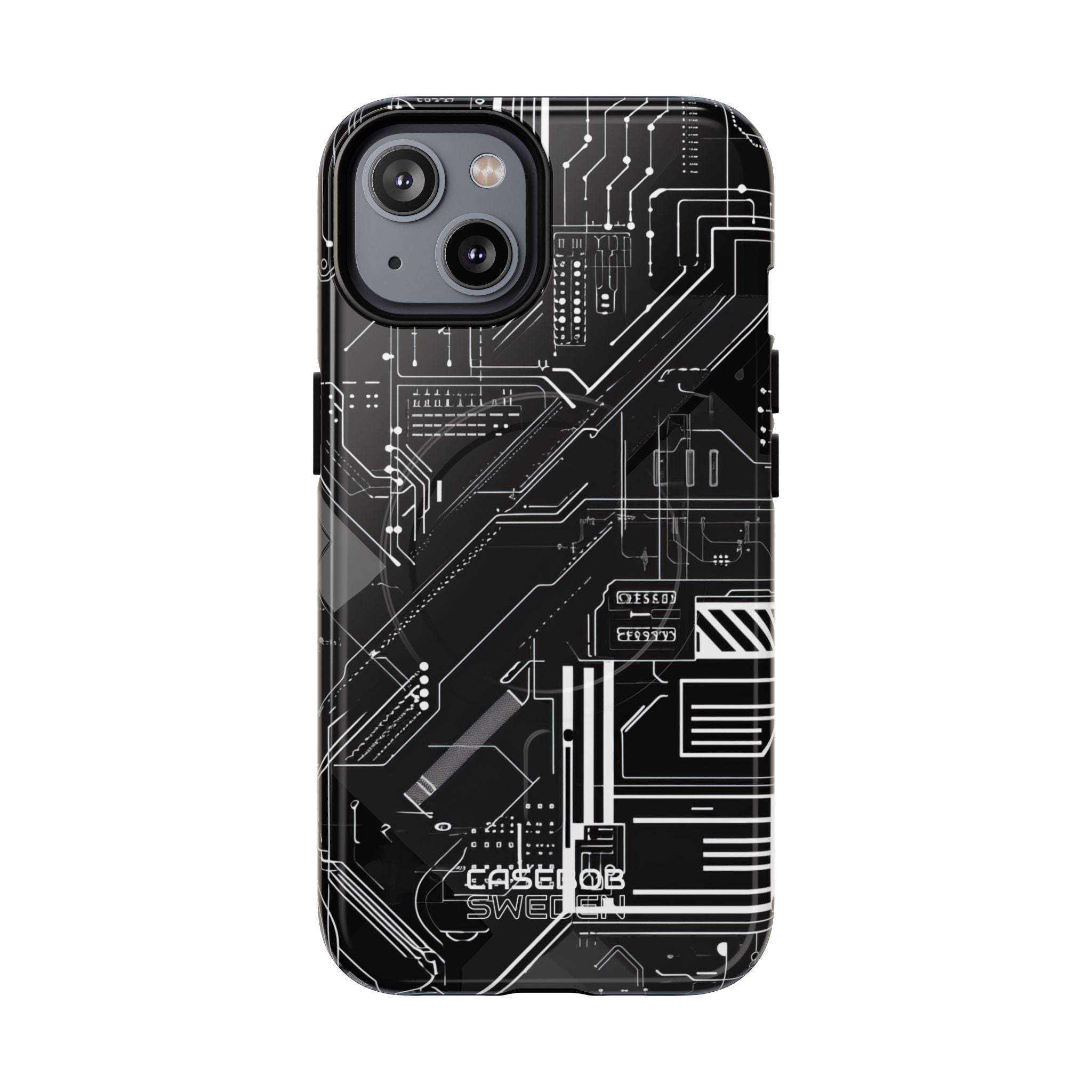 Futuristic Circuit Grid iPhone 14 - Tough+