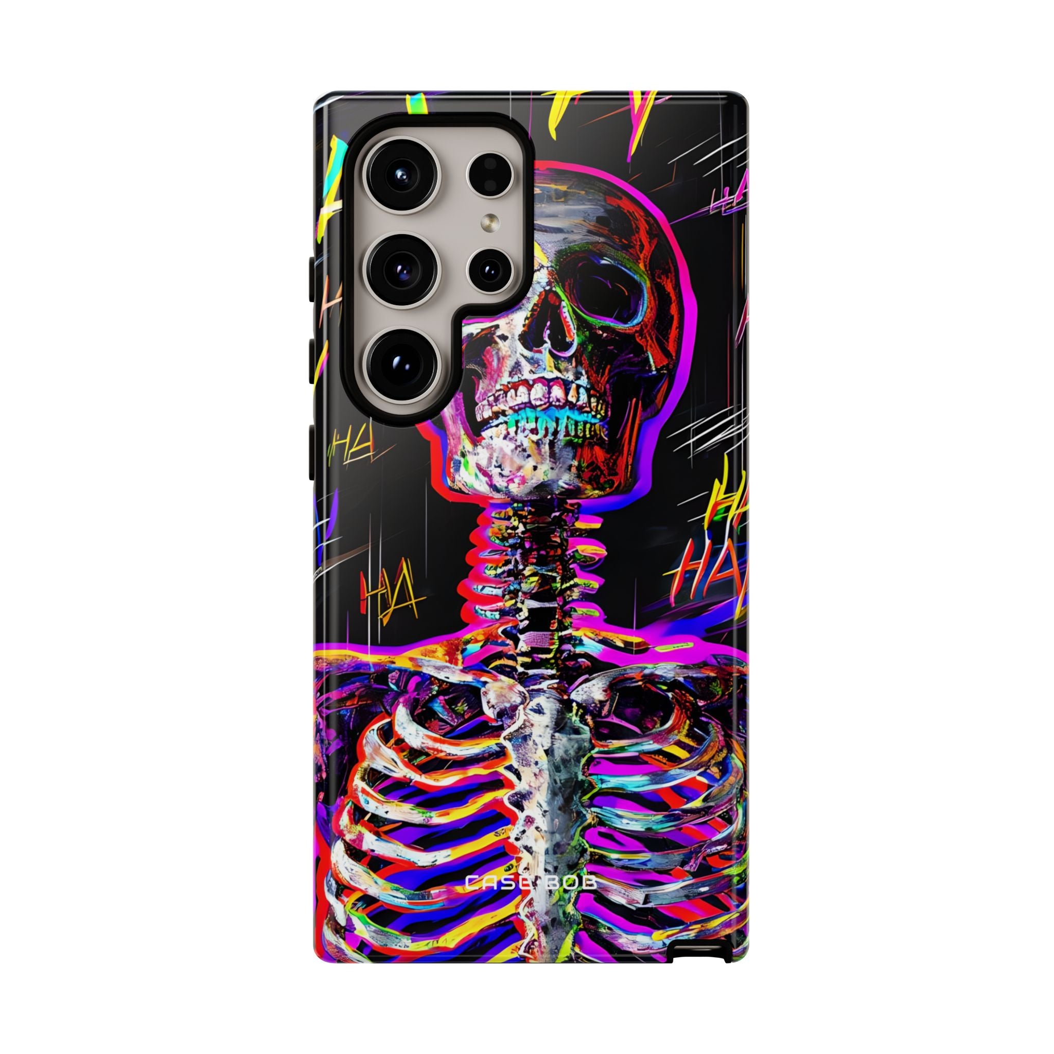 Neon Skeleton Laugh Samsung S24 Ultra Case - Tough