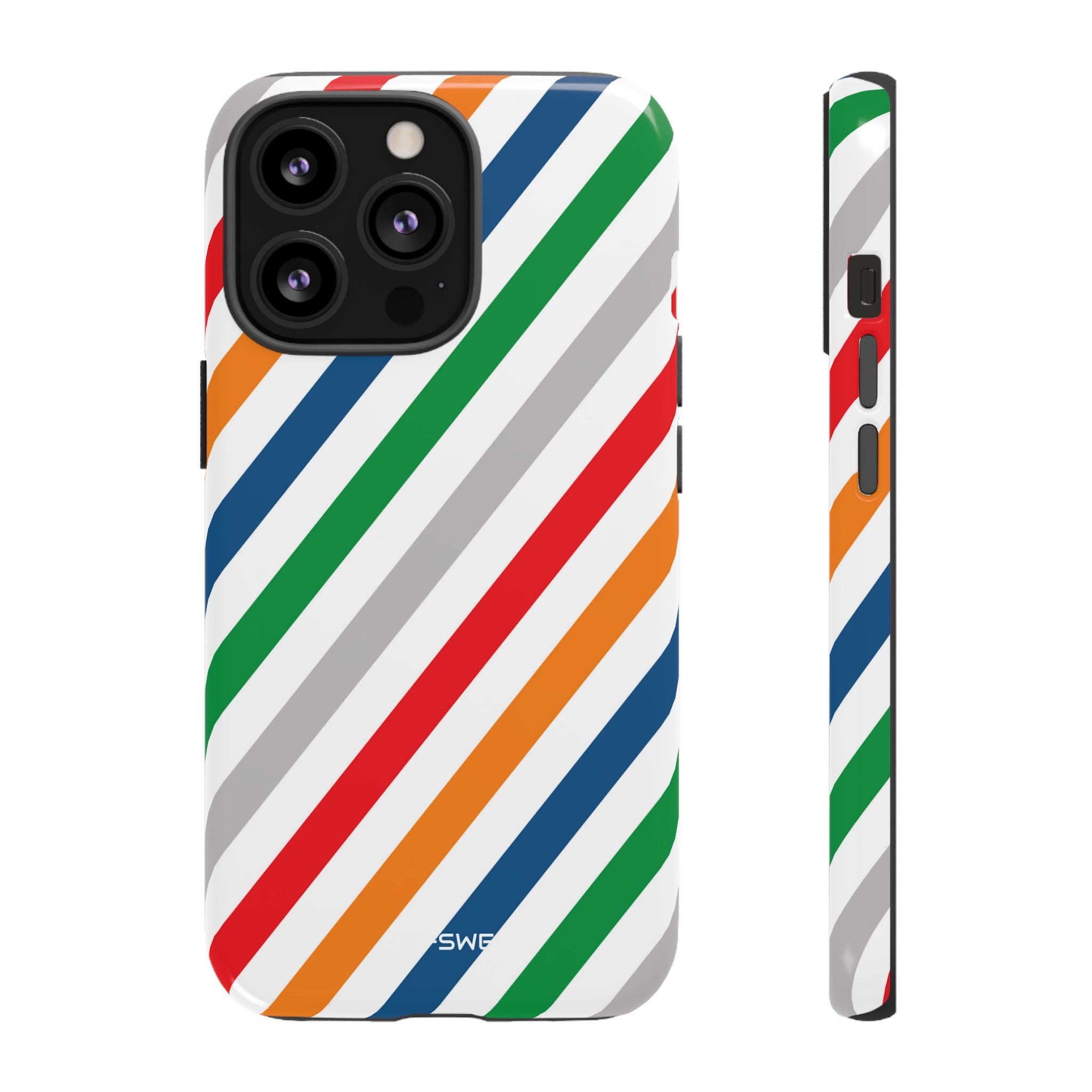 Vibrant Geometric Stripes - iPhone Case