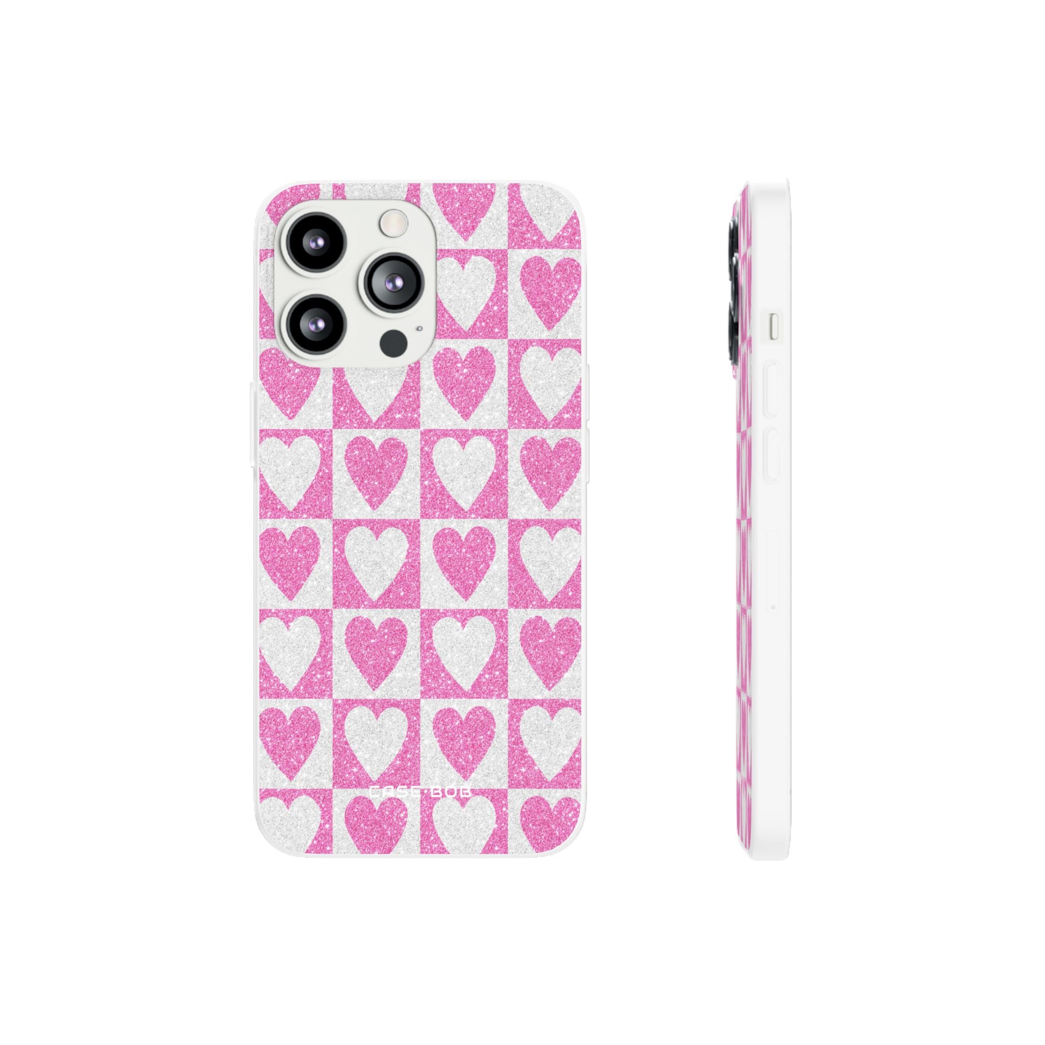 Glitter Heart Grid iPhone 13 Pro - Soft