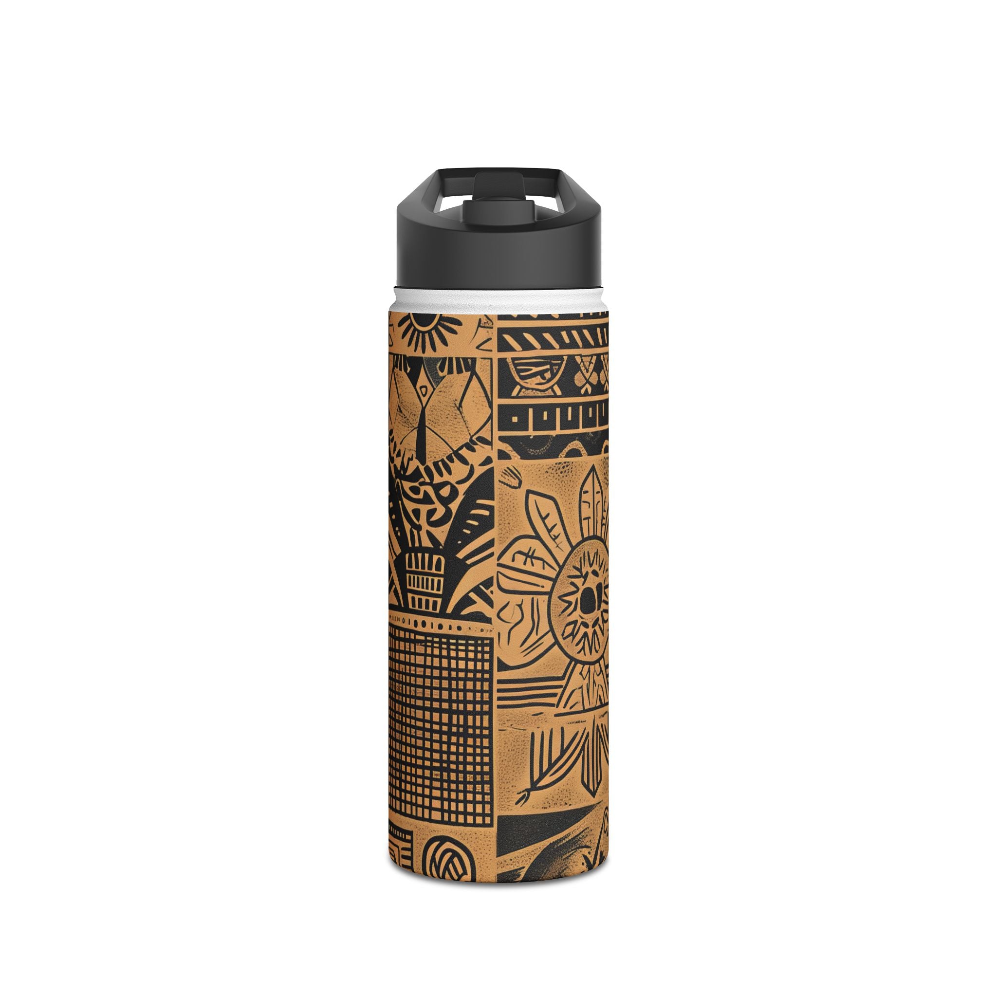 Celestial Faces Brown - Stainless Steel Water Bottle