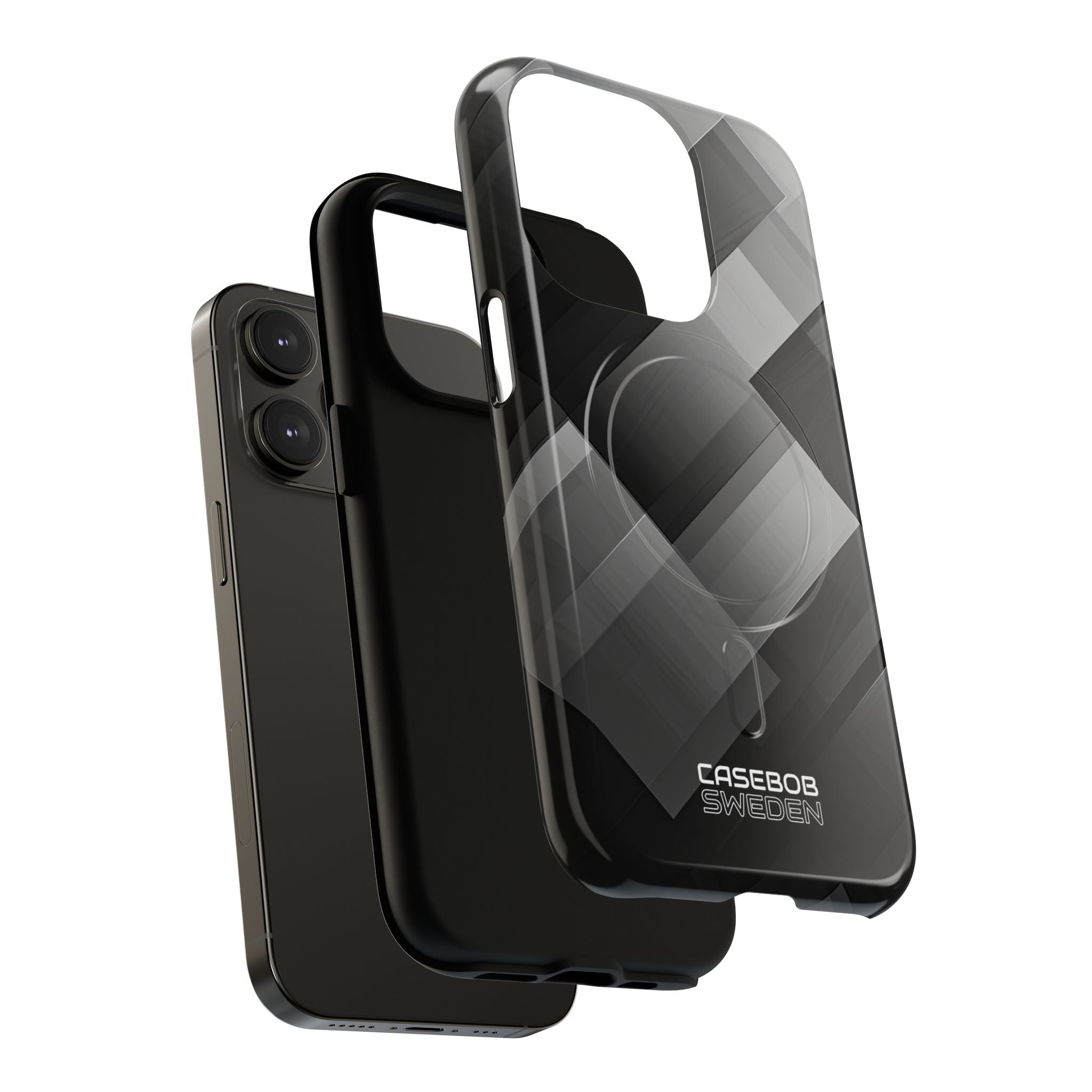 Grayscale Geometric Layers iPhone 14 - Tough+