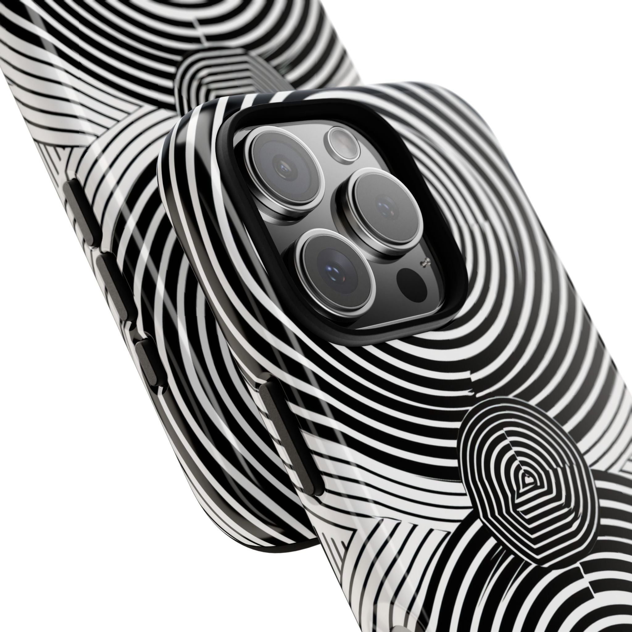 Monochrome Spiral Motion iPhone 16 - Resistente