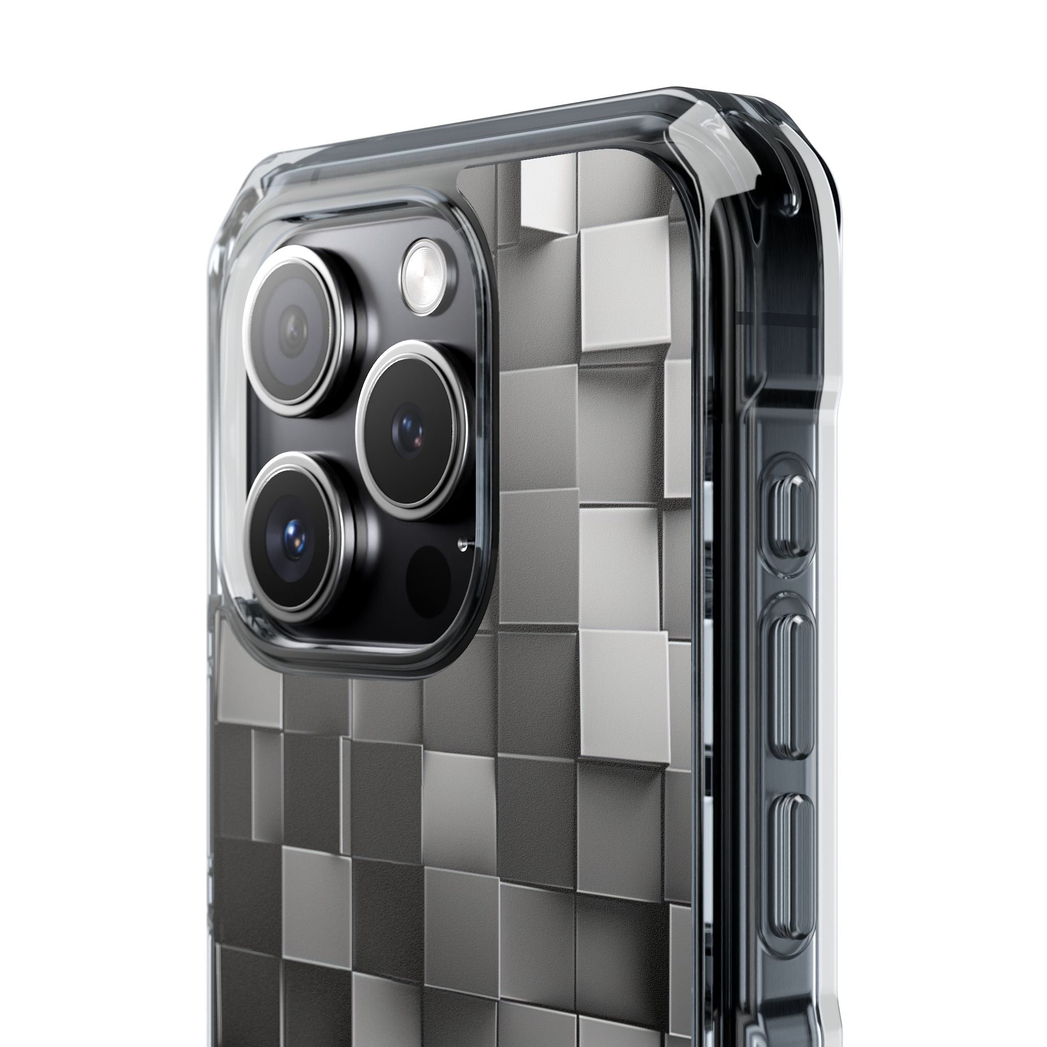 Monochrome Cube Depth iPhone 15 - Impact Clear+