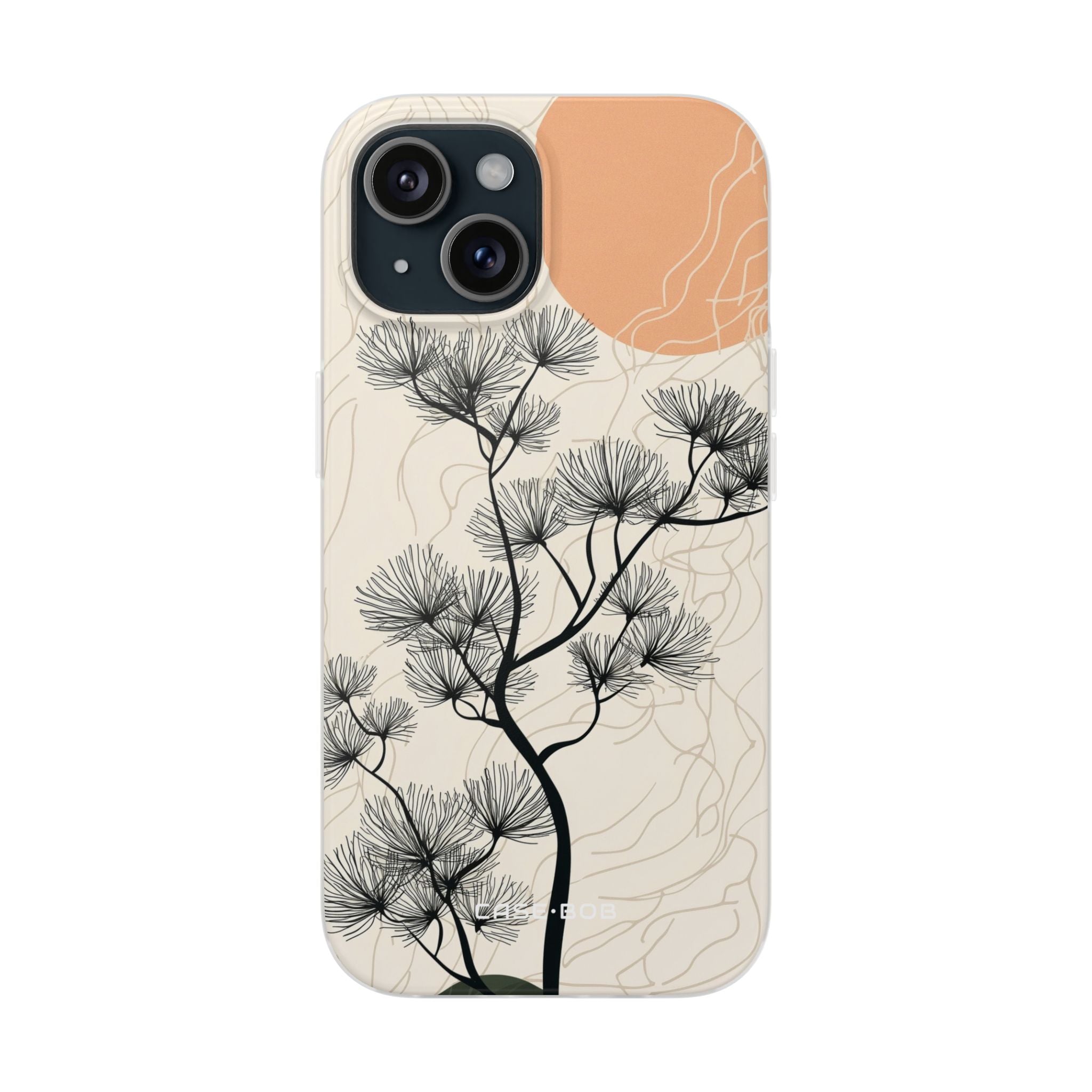 Spiky Tree Sunset iPhone 15 Case - Soft