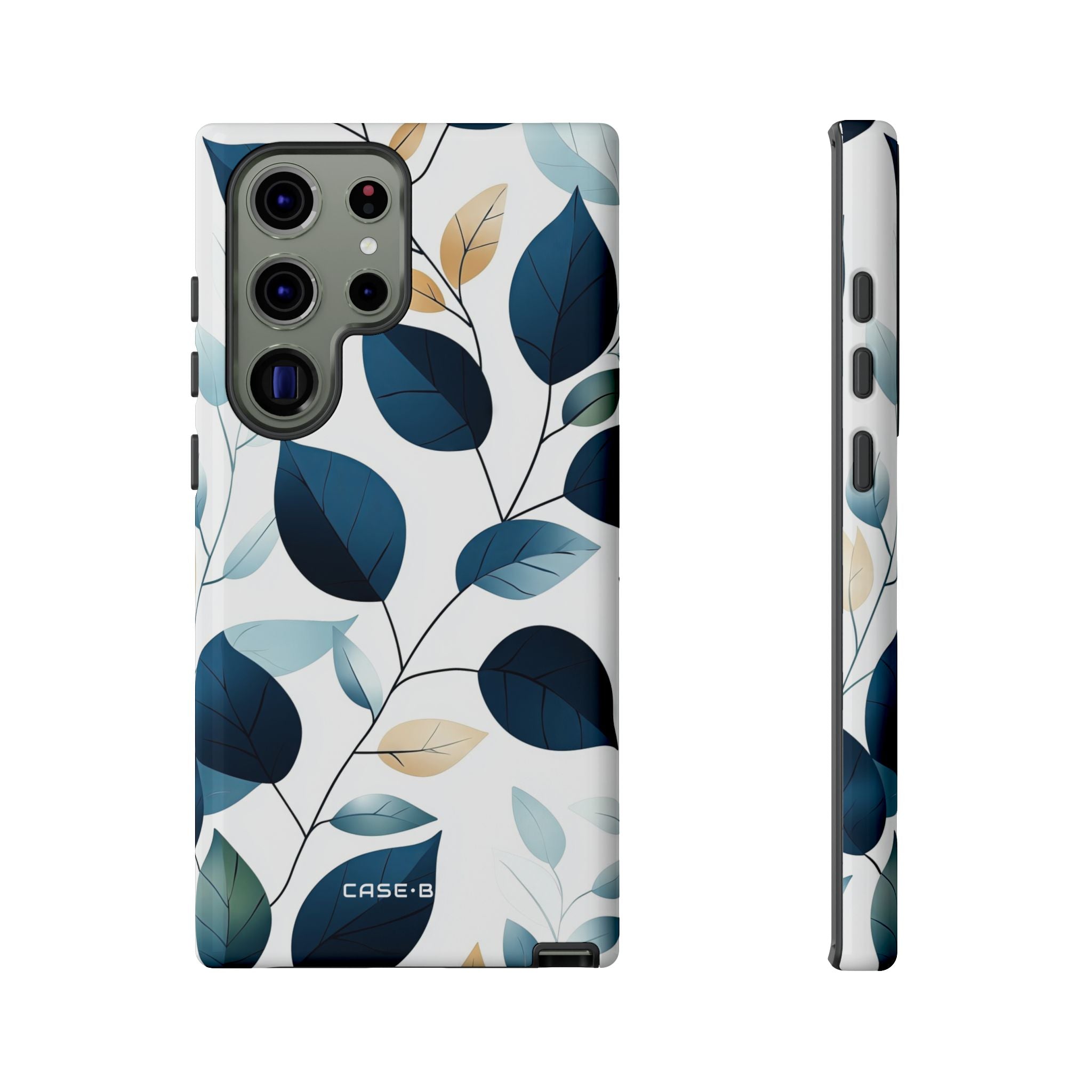 Navy Leaf Veins Samsung S23 Ultra Case - Tough