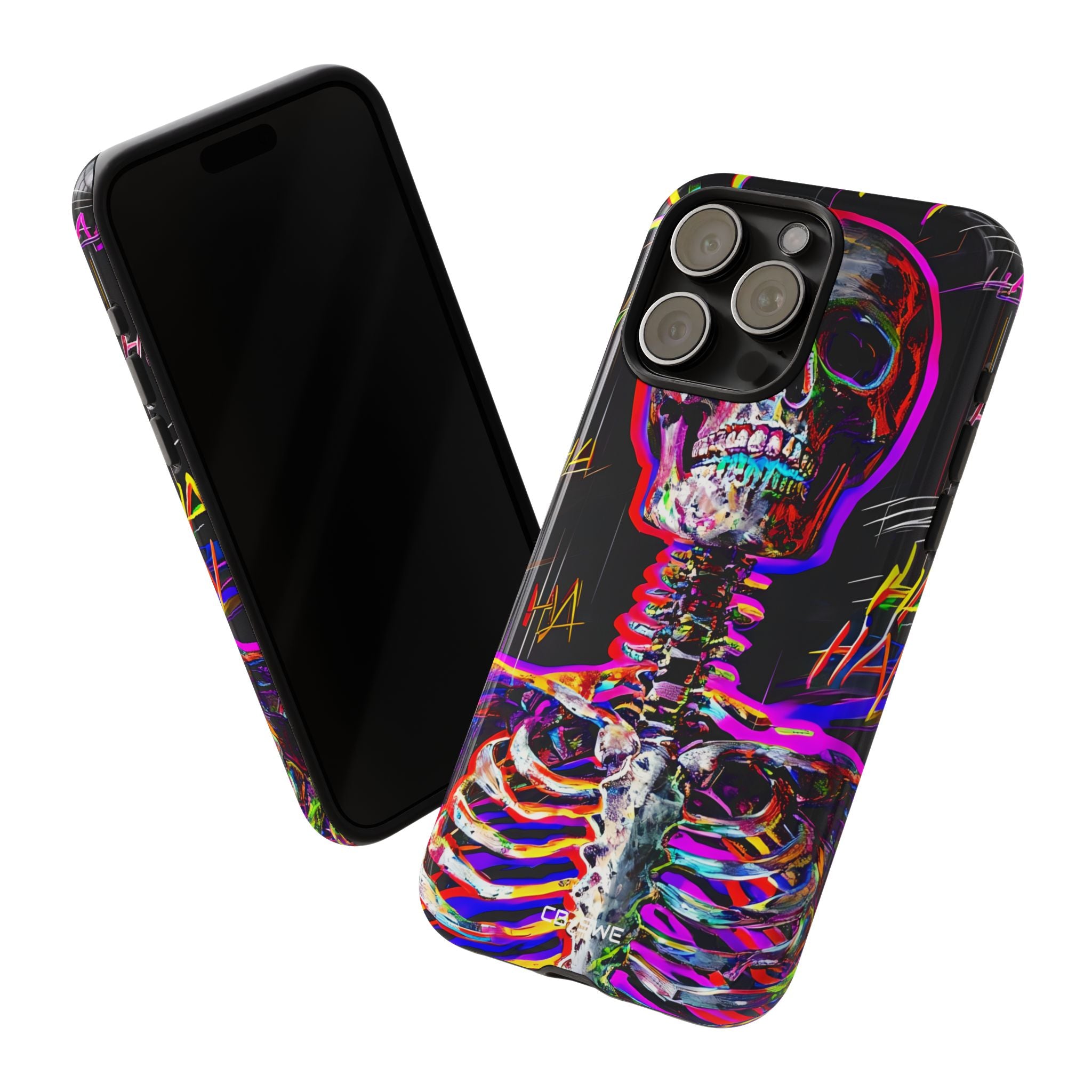 Neon Skeleton Chaos - iPhone Case