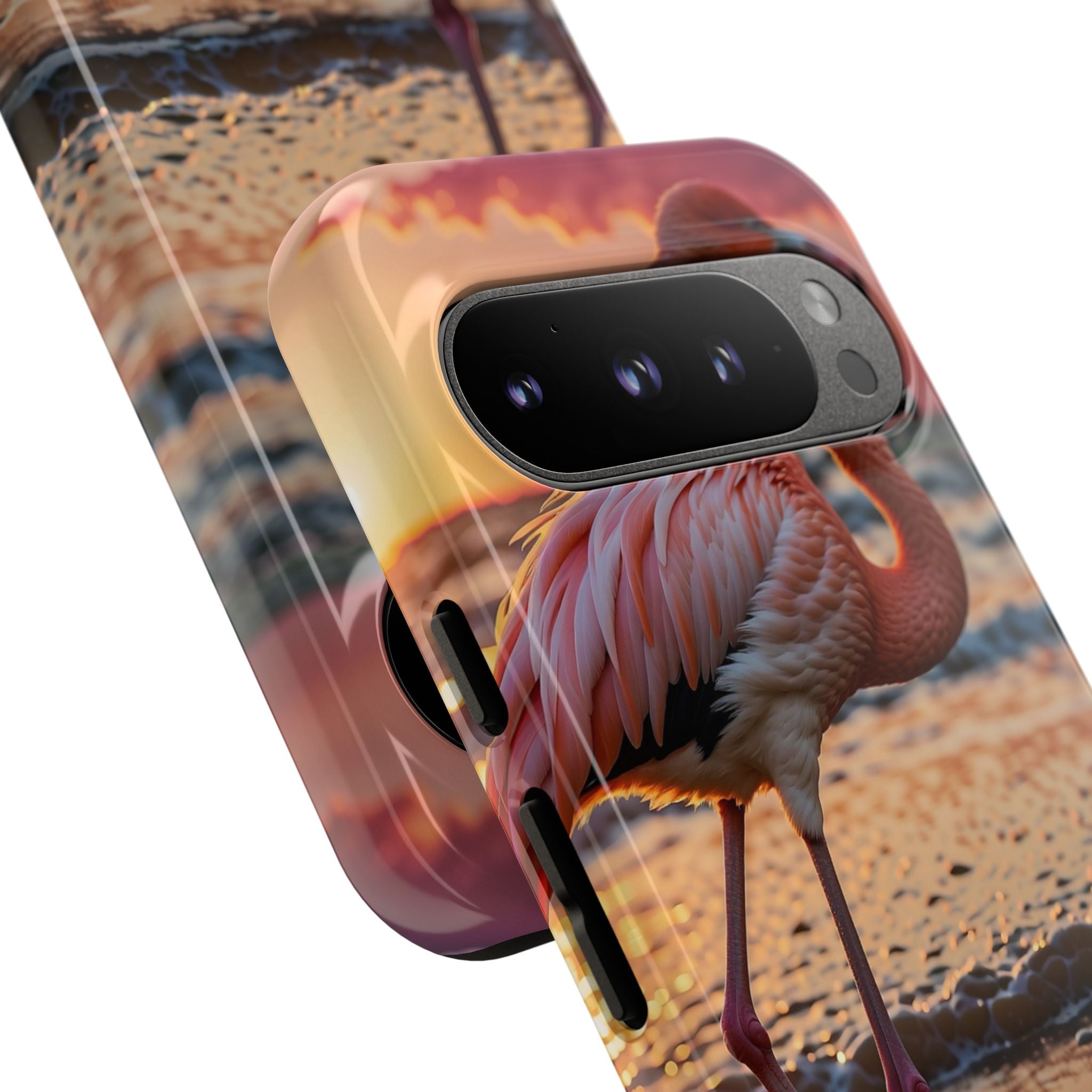 Sunset Flamingo Stand - Google Pixel Case