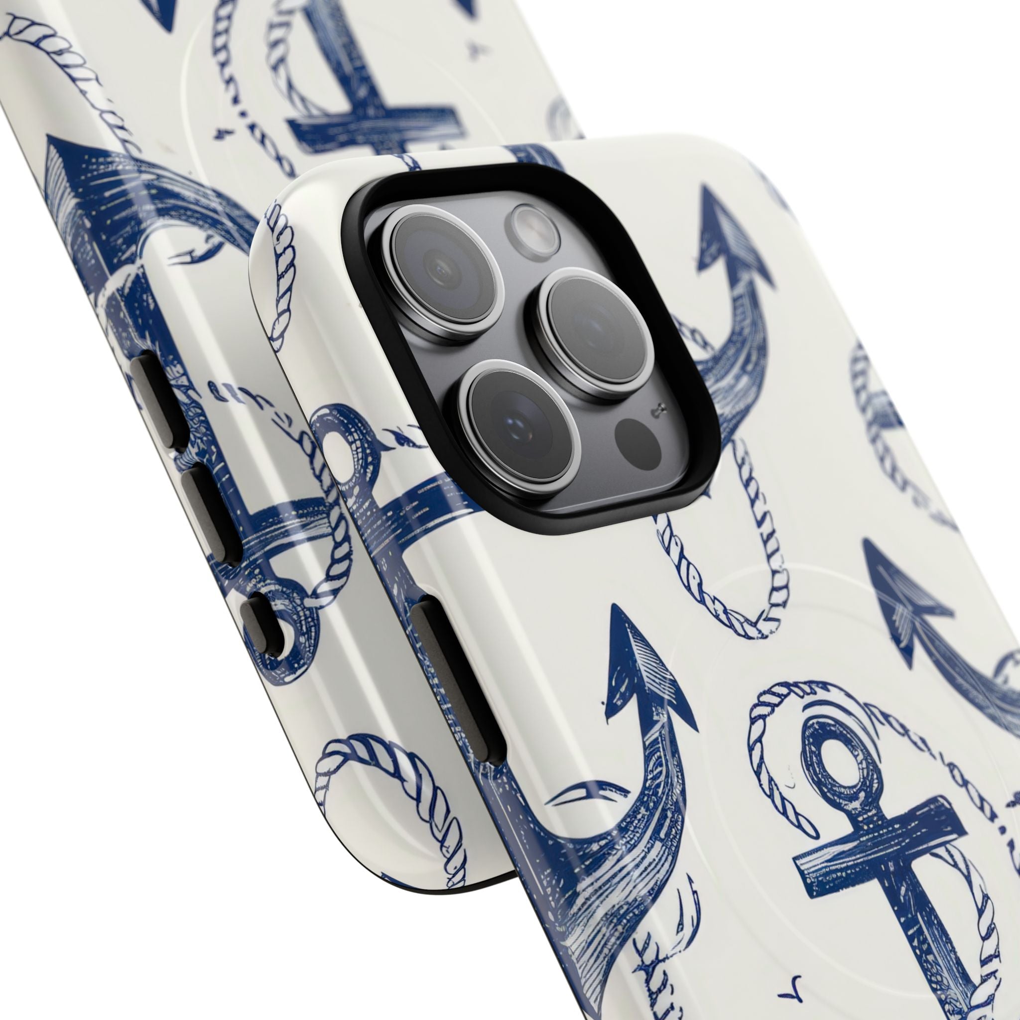 Navy Anchor Tapestry iPhone 15 - Tough+