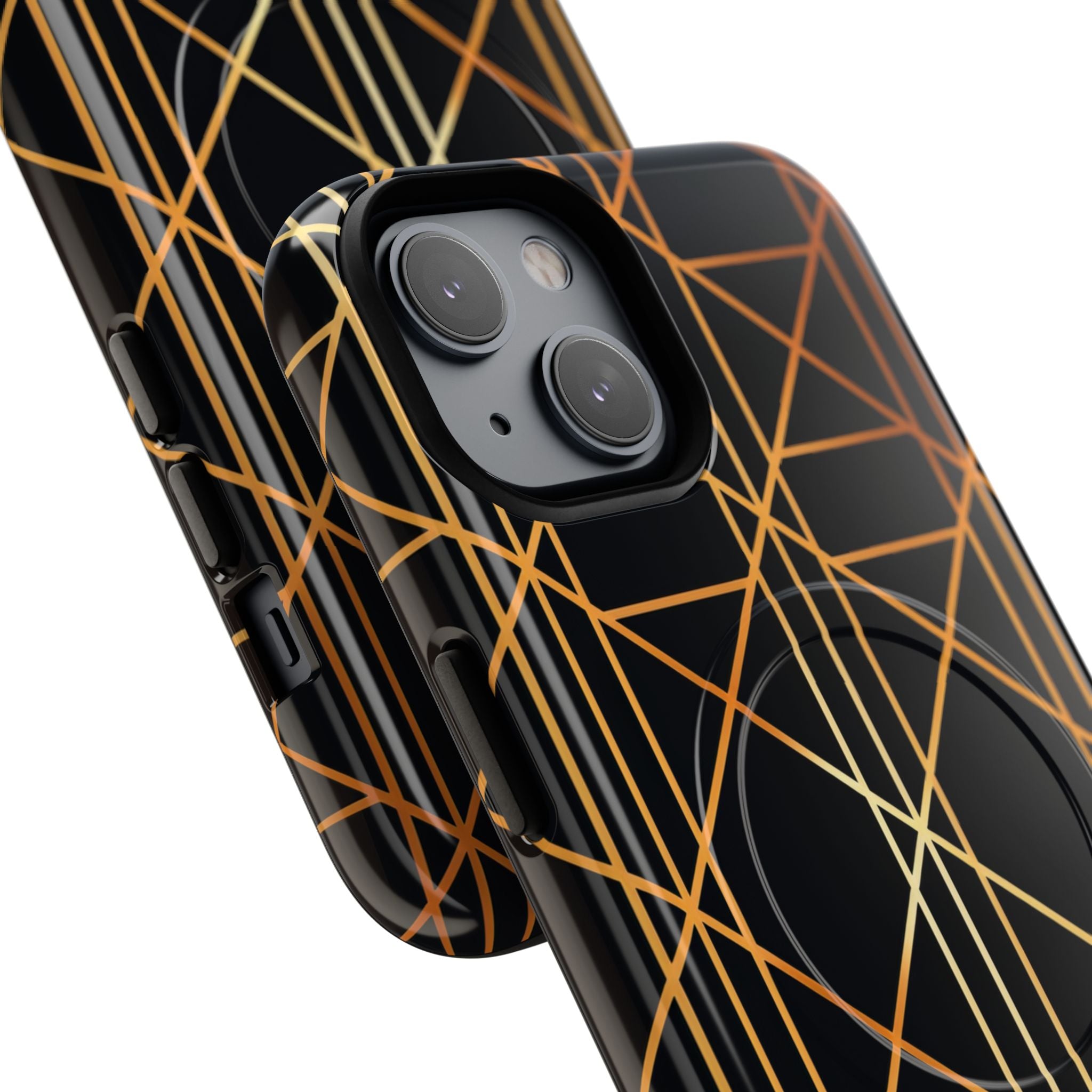 Golden Geometric Elegance iPhone 14 - Tough+