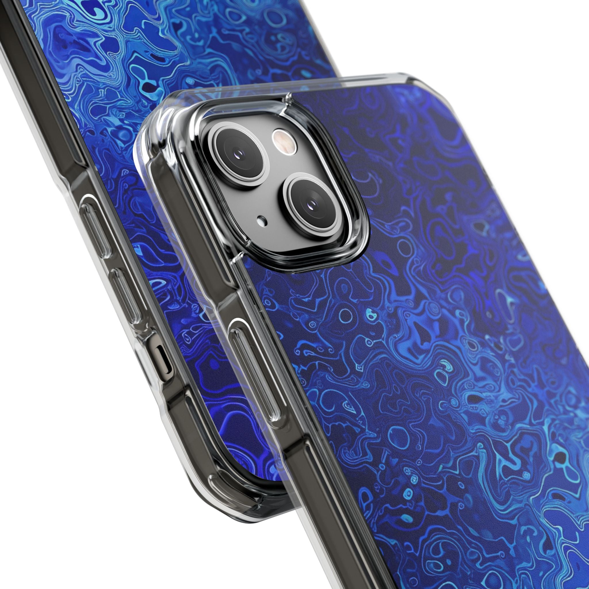 Swirling Blue Currents iPhone 14 - Impact Clear+